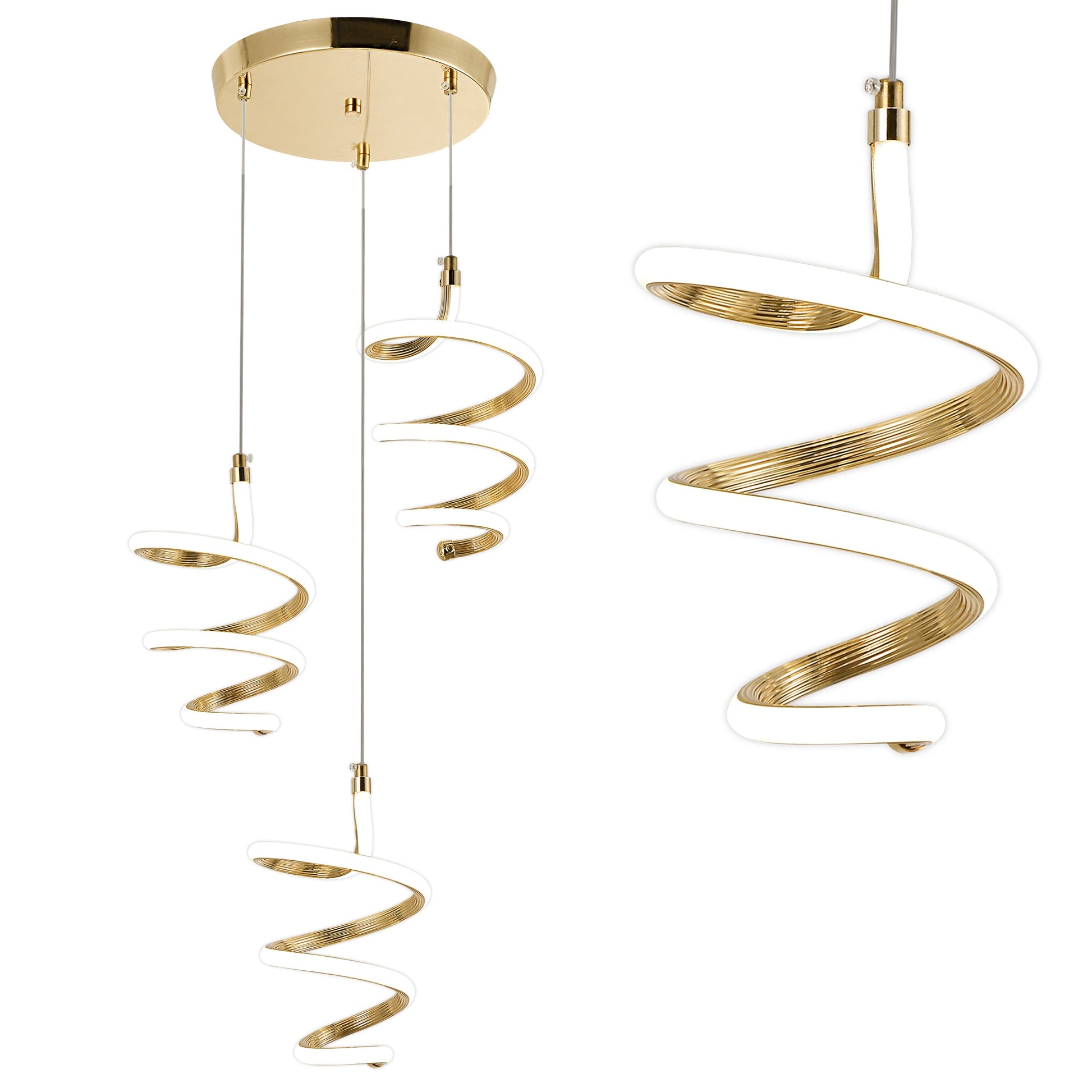 Lampa Wisząca Led G075-3cpr Złota  1