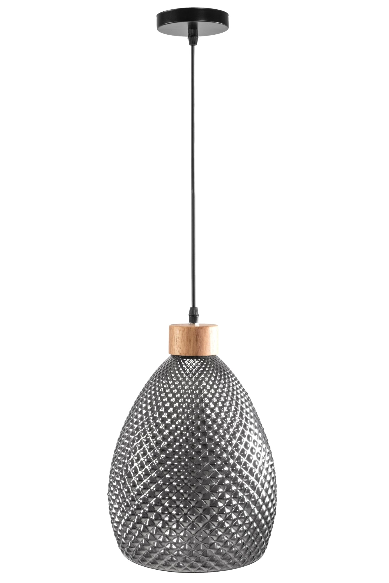 Lampa Sufitowa Szklana Retro APP897-1CP Czarna  3