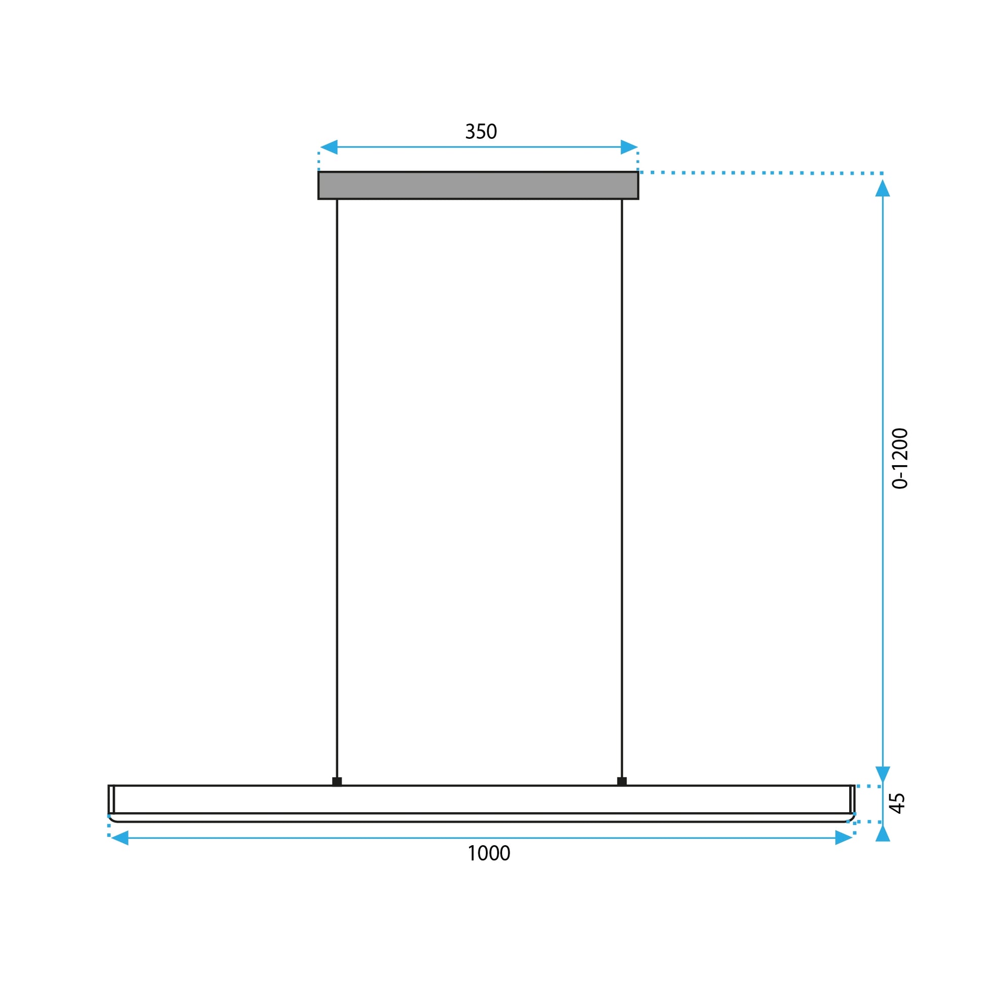 Lampa Sufitowa Wisząca Led App1448-cp Czarna 100cm  10