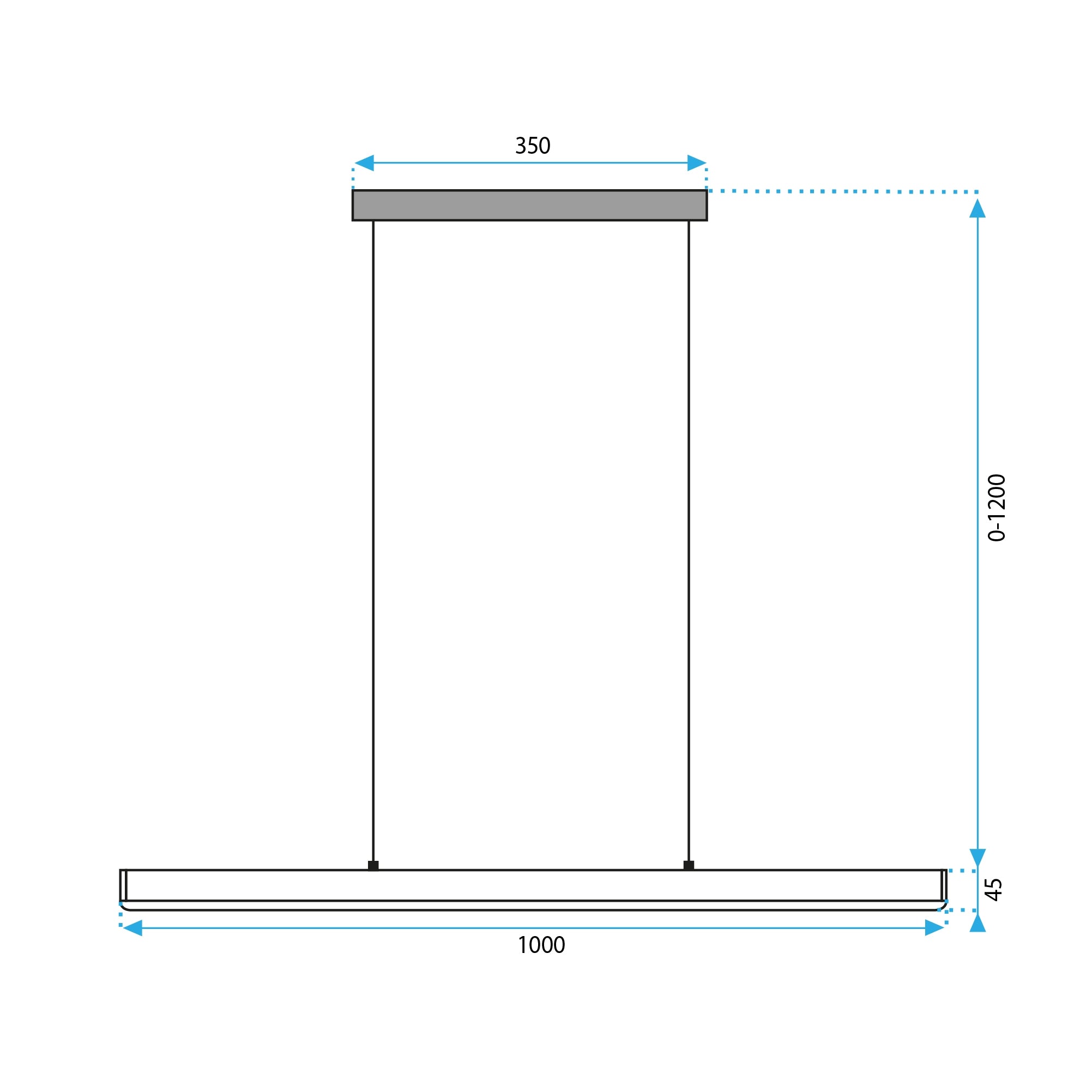Lampa Sufitowa Wisząca Led App1448-cp Czarna 100cm  10