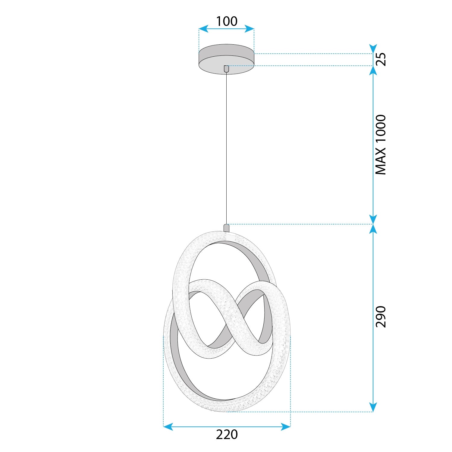 Lampa Wisząca Led G068-cp Złota  7