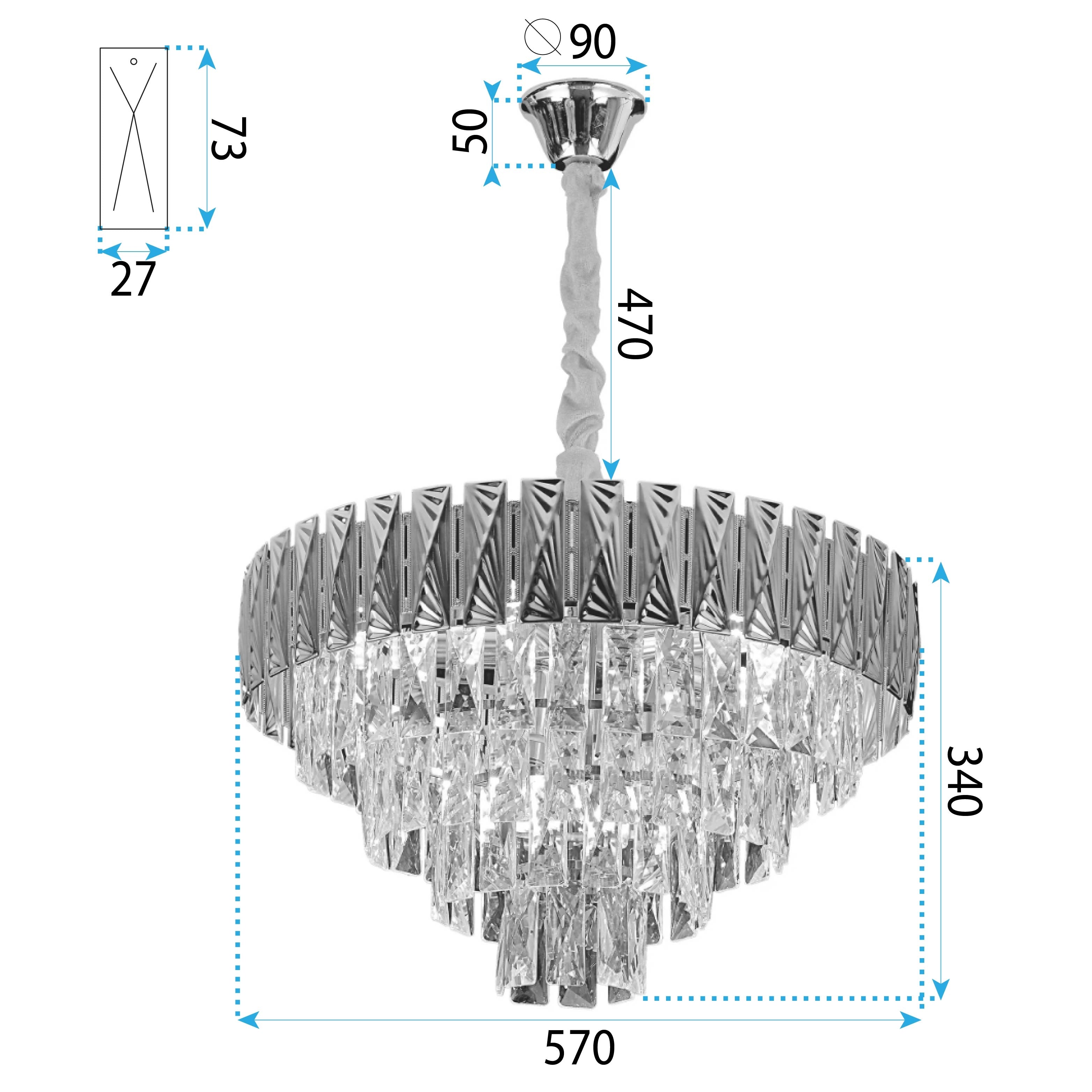 Lampa Wisząca Z Kryształami G060-cp 60cm  6