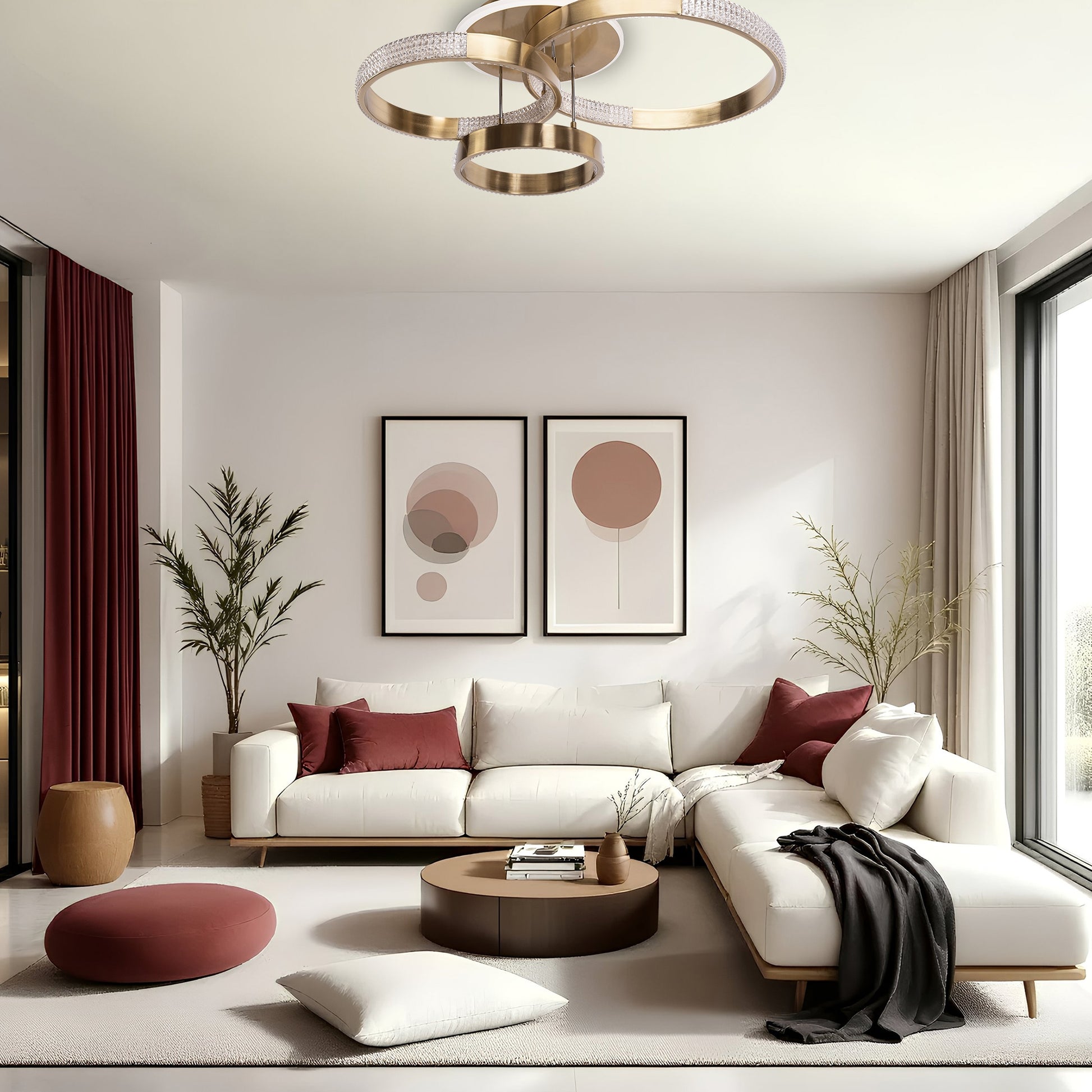 Lampa Sufitowa Nowoczesna Led G004-c Złota Szczotkowana Z Pilotem  6