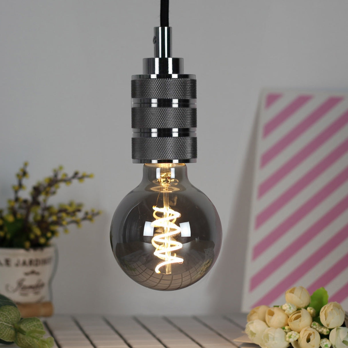 Lampa Sufitowa Wisząca Oprawka APP342-1CP Czarna  2