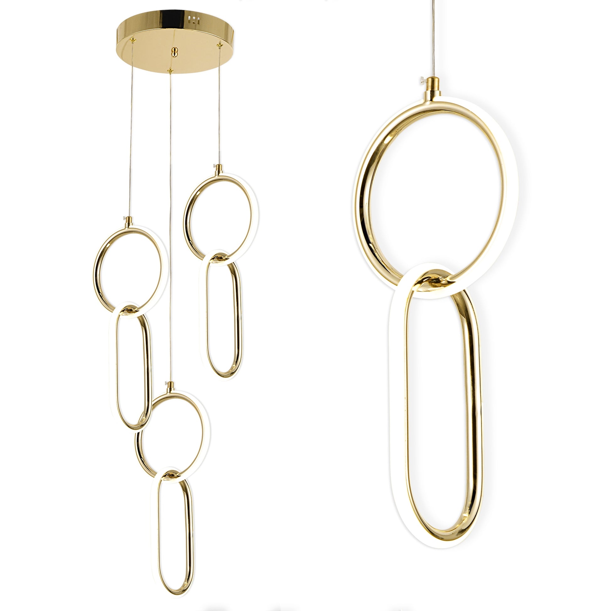 Lampa Wisząca Led G077-3cpr Złota  1