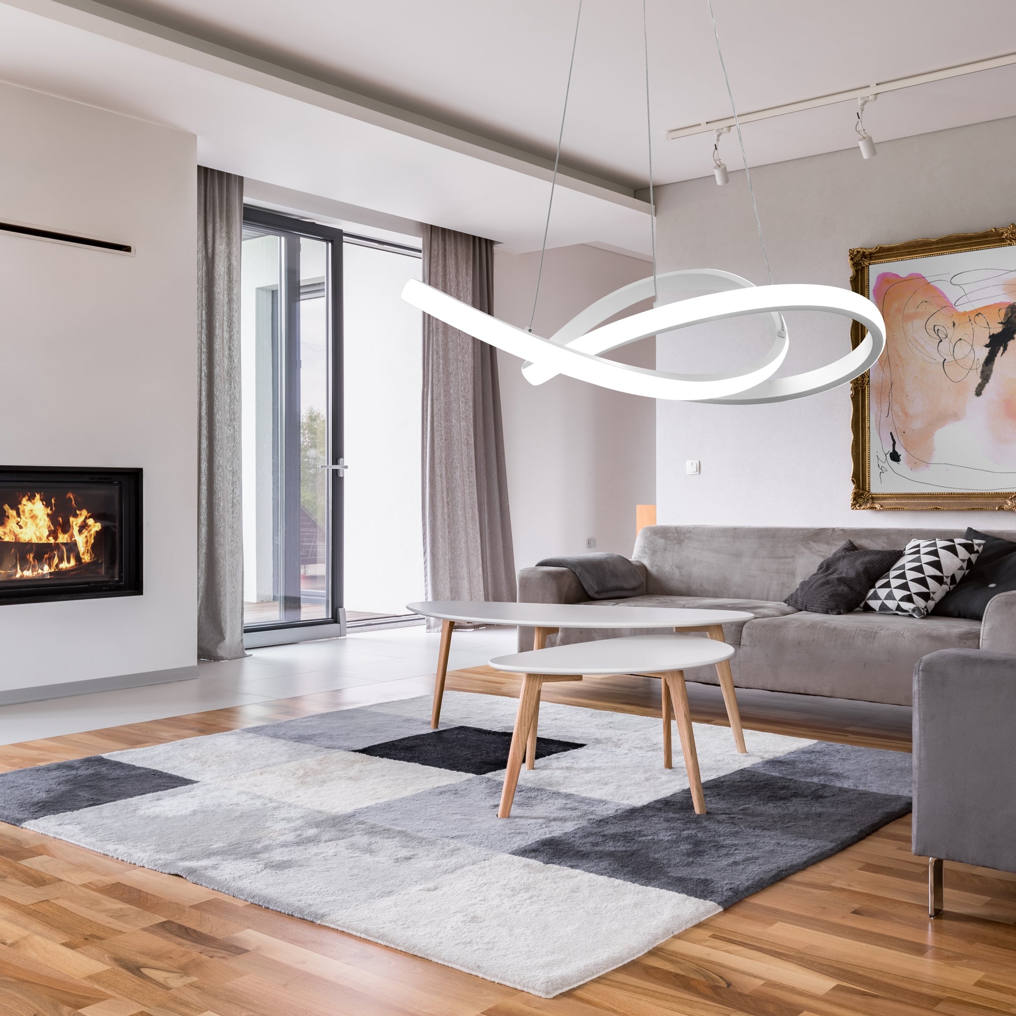 Lampa Sufitowa Wisząca Ring Nowoczesna Led + Pilot App392-cp Biała  5