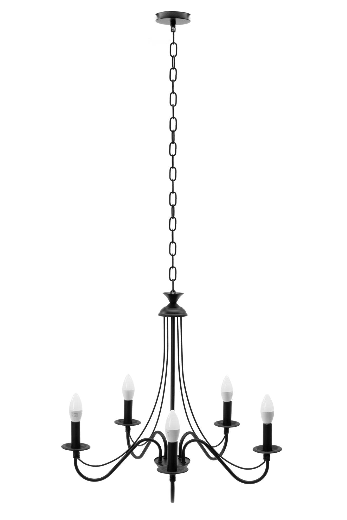 Lampa Sufitowa Wisząca Rustykalna APP647-5CP Czarna  5