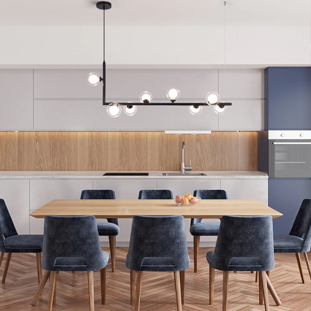 Lampa Sufitowa Metalowa Industrial Szklana APP754-8CP Czarna  2