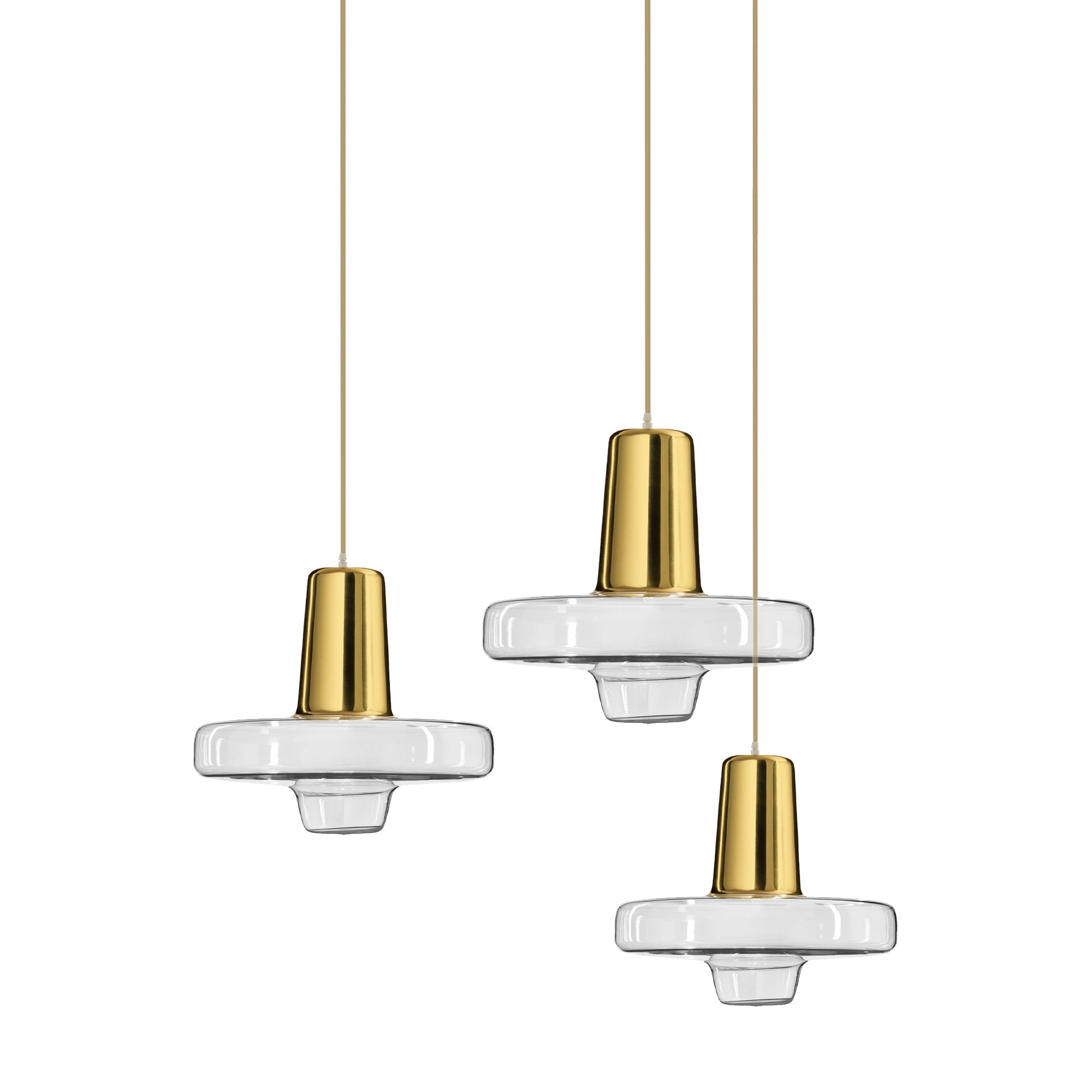 Lampa Wisząca Szklana Metalowa Led APP553-1CP Złota  3