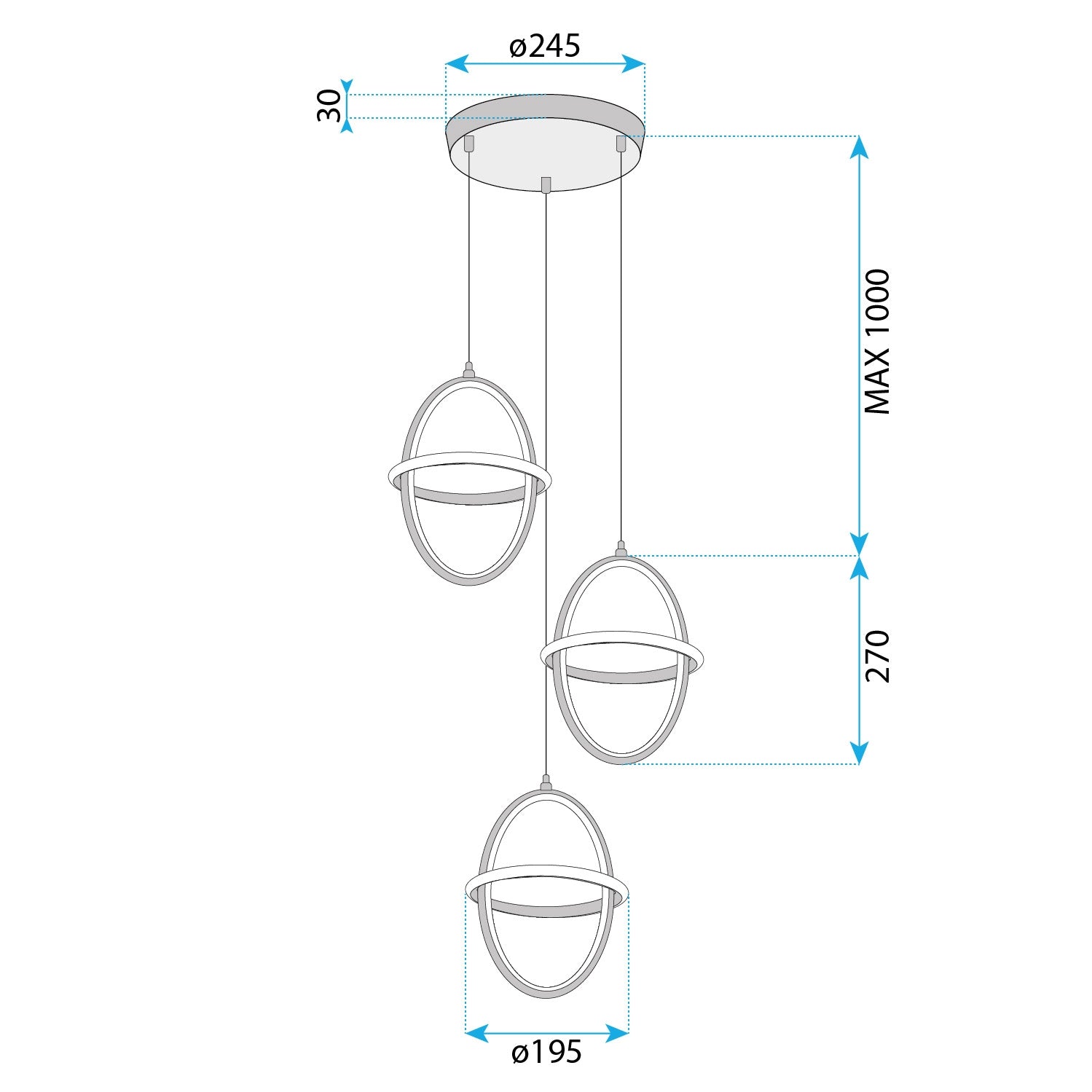 Lampa Wisząca Led G064-3cpr Złota  8
