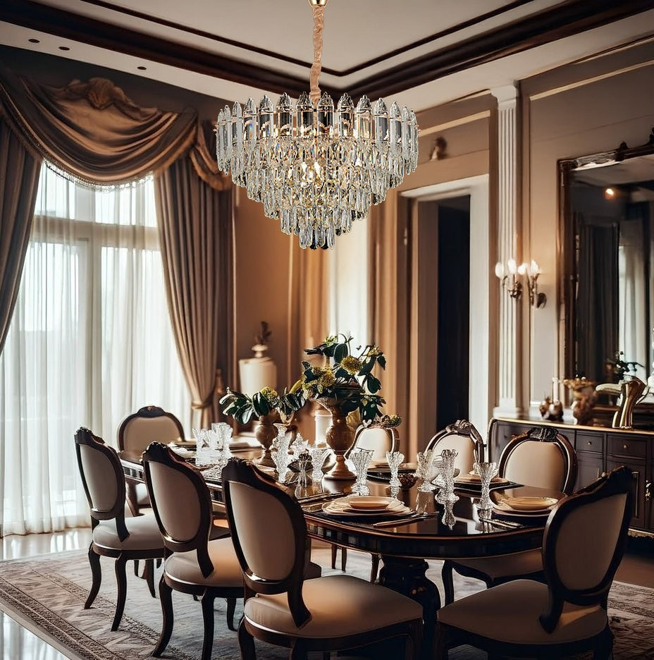 Lampa Wisząca Z Kryształami G057-cp 50cm Złota  3