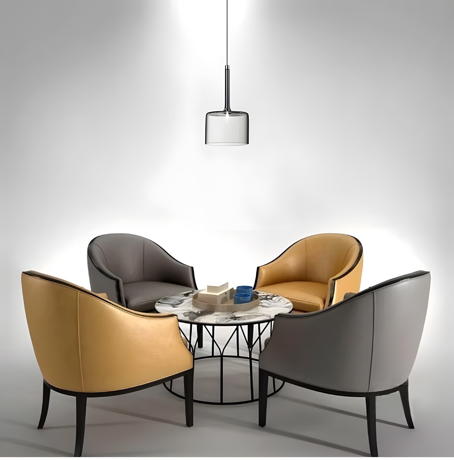 Lampa Sufitowa Wisząca Szklany Klosz APP1701-1CP Grey A  3