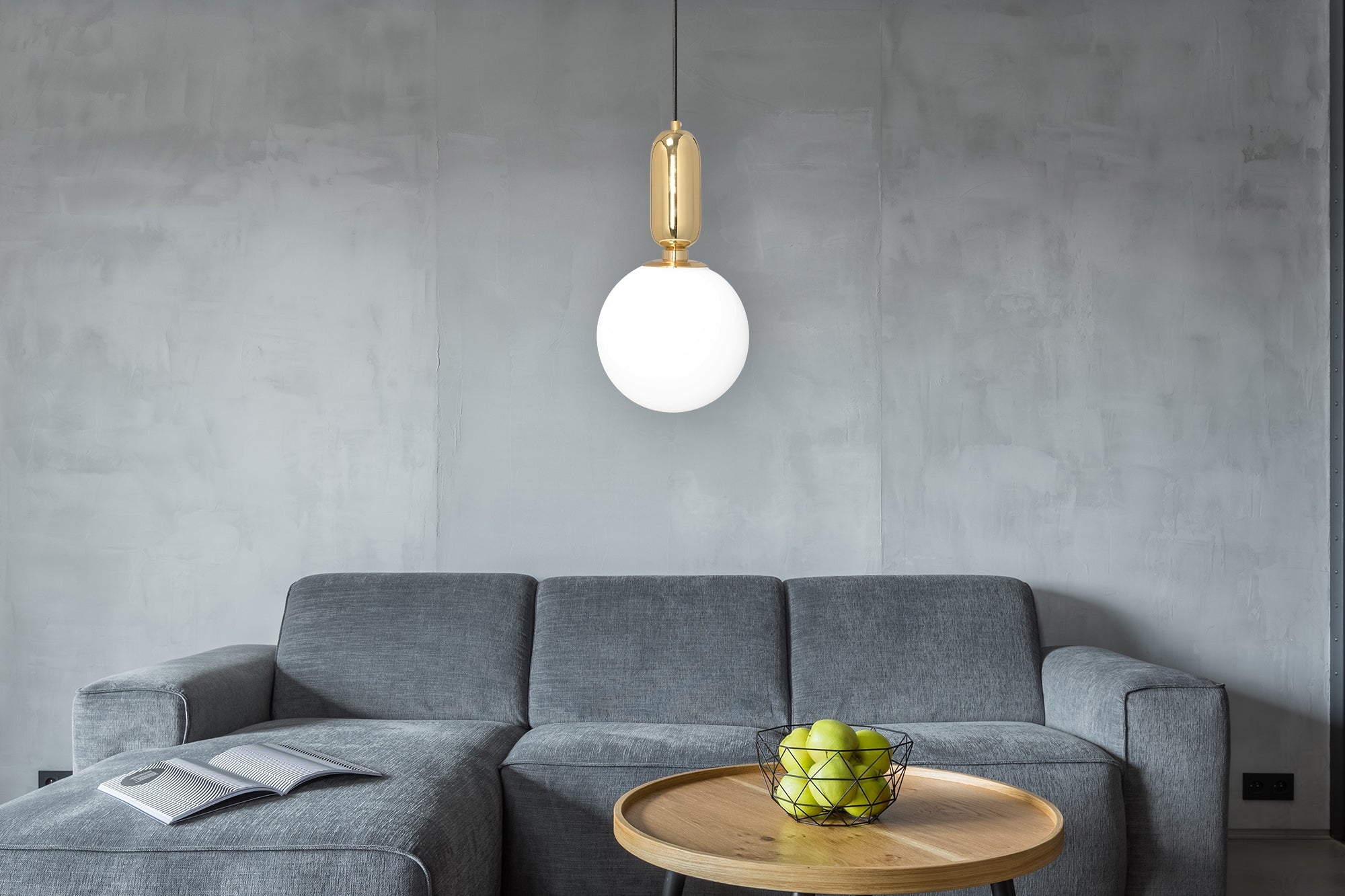 Lampa Sufitowa Wisząca Szklana Metalowa APP474-1CP Złota  7