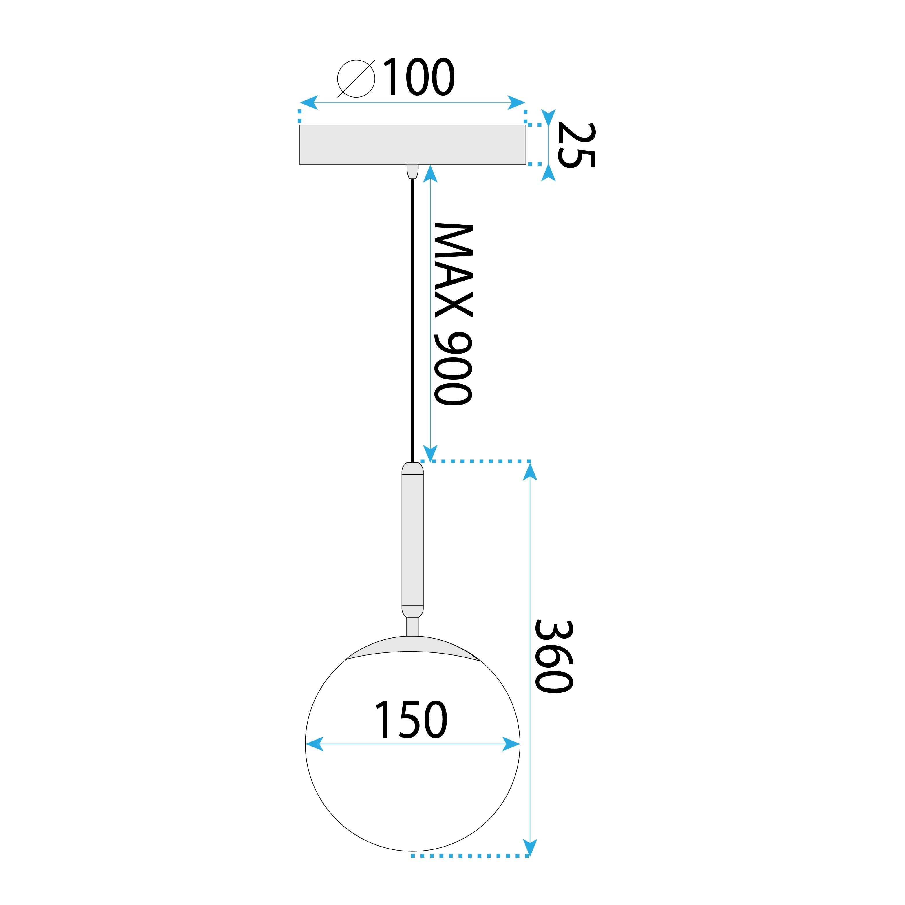 Lampa Wisząca Szklana Kula G108-1w Złota E27  9