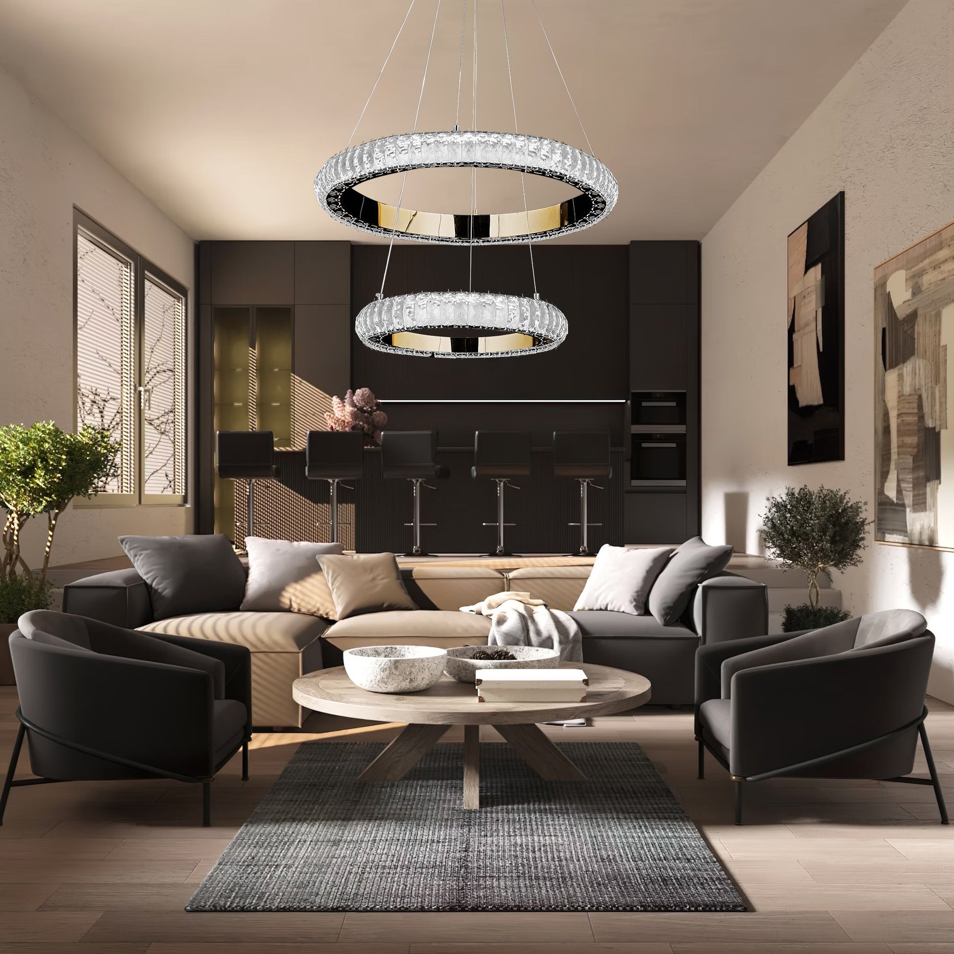 Lampa Wisząca Led G043-2cp Złota  4