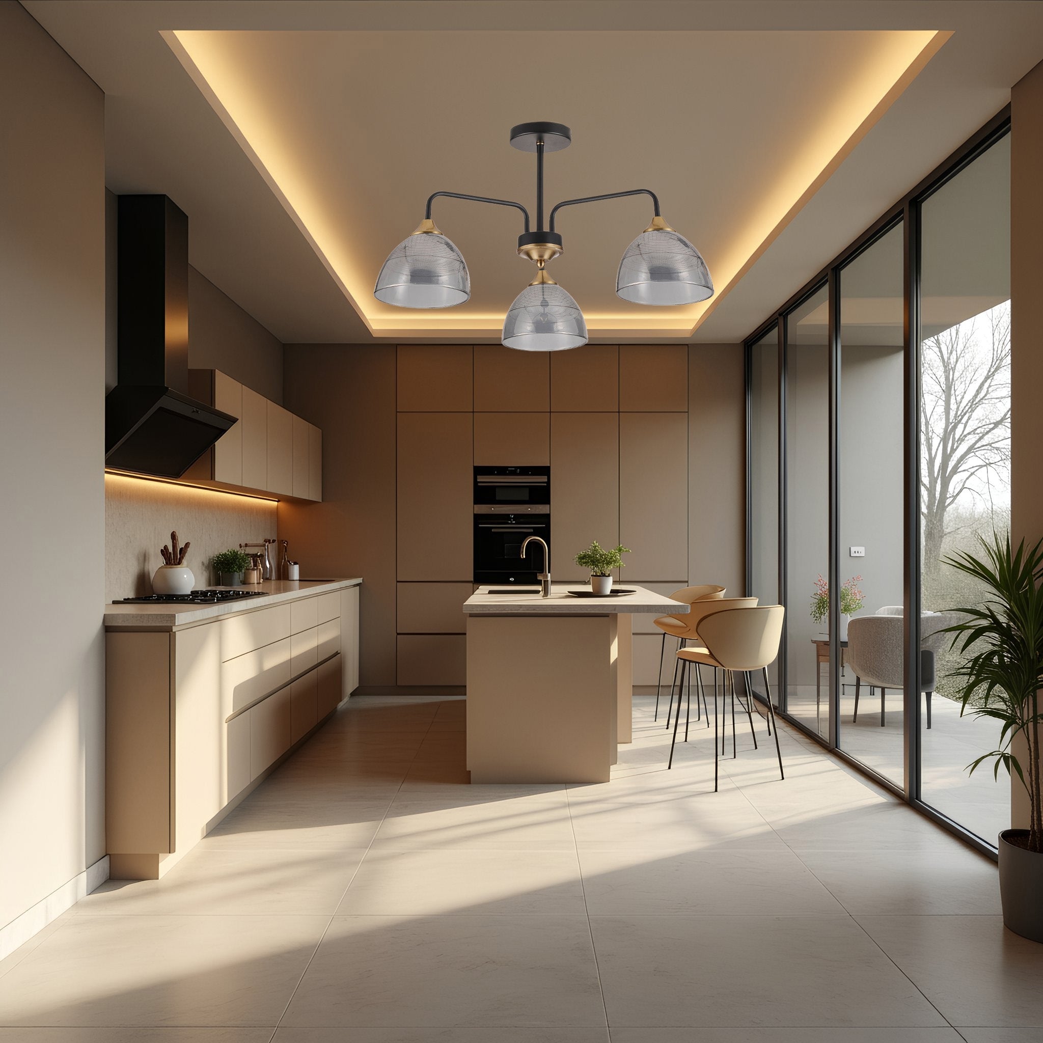 Lampa Sufitowa Wisząca G084-3c Black Grey  2