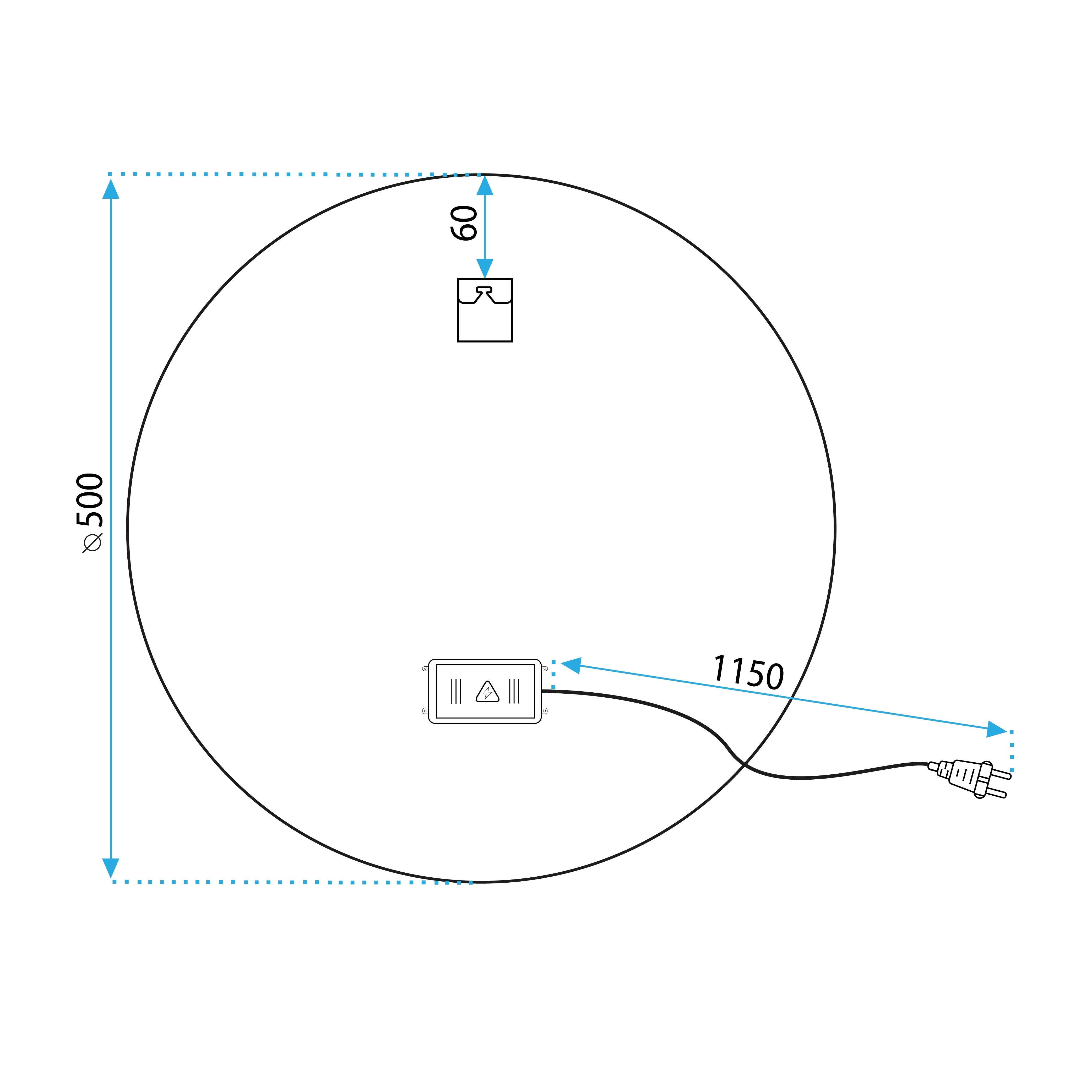 Lustro Ścienne Led 50cm Ffj50  10