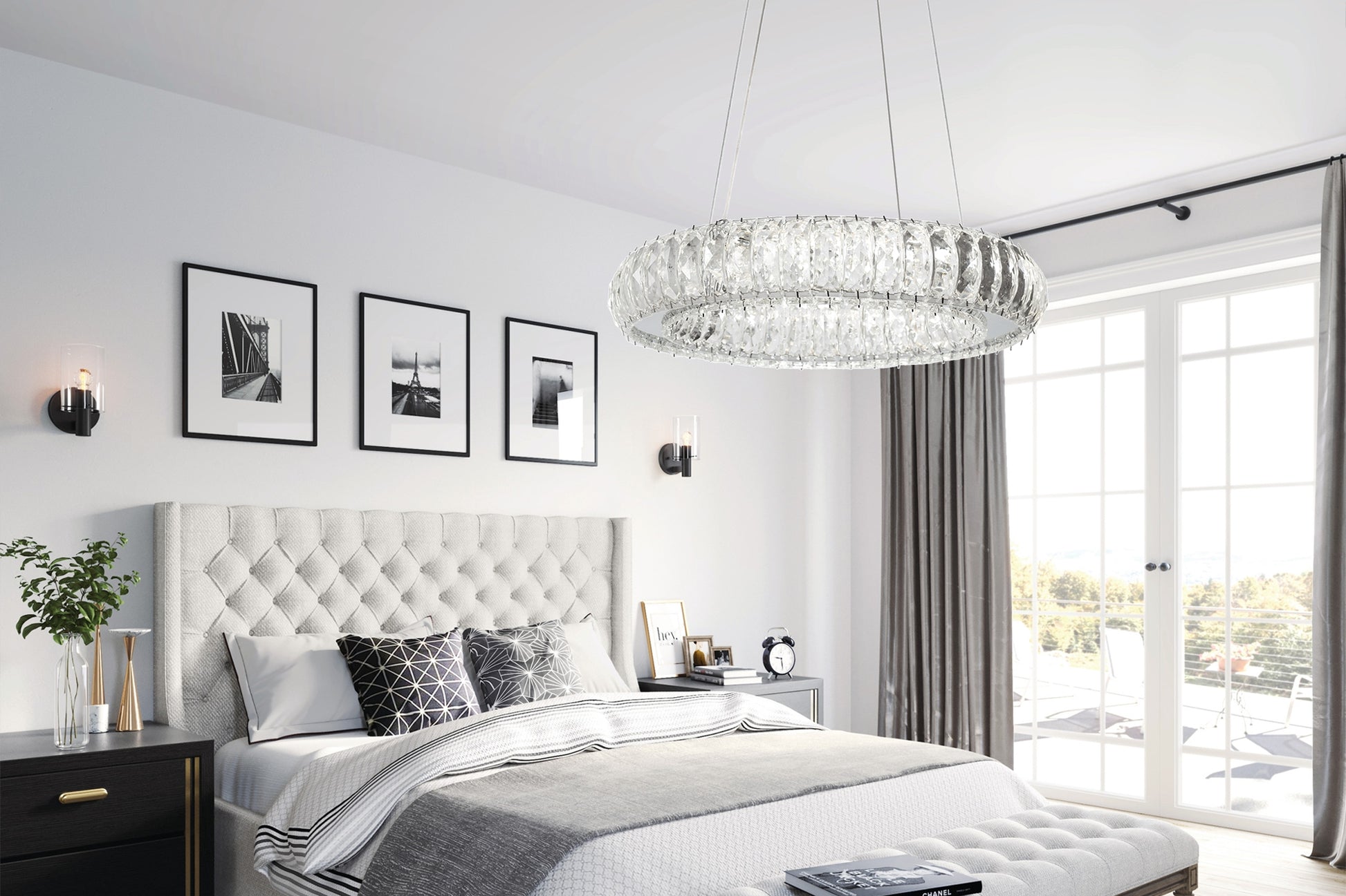 Kryształowa Lampa Sufitowa Led App1040-cp + Pilot  7