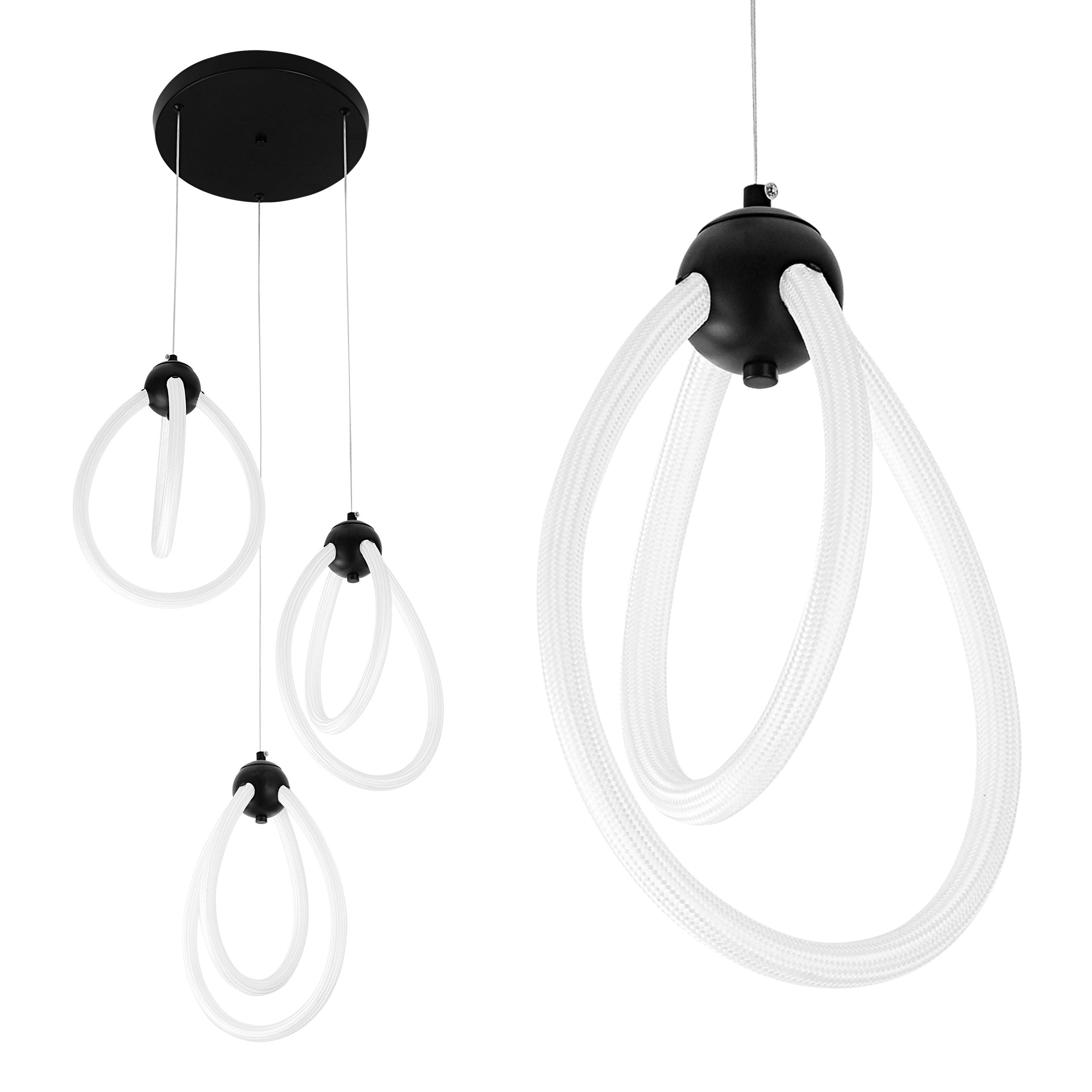 Lampa Wisząca Led G022-3cpr Czarna  1