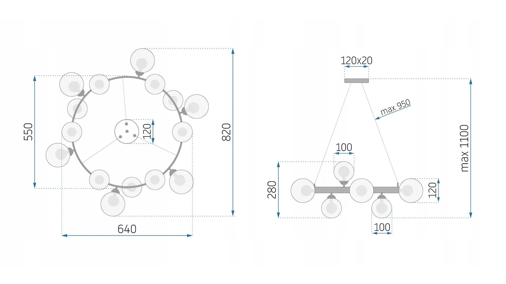 Lampa Sufitowa Wisząca APP907-20CP  7