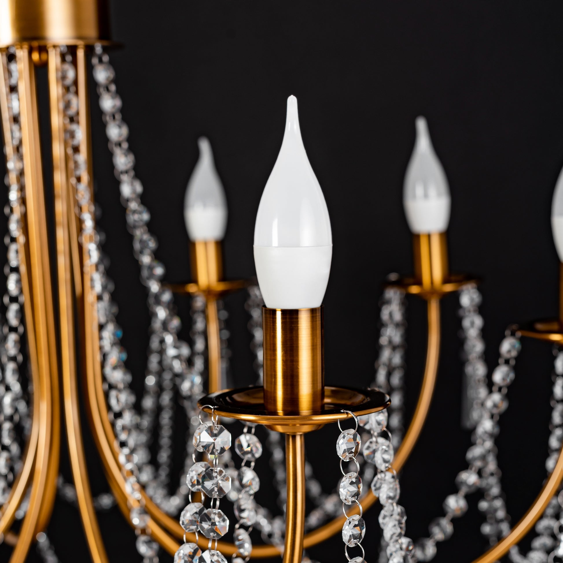 Lampa Kryształowa Żyrandol APP766-8CP Złota  5