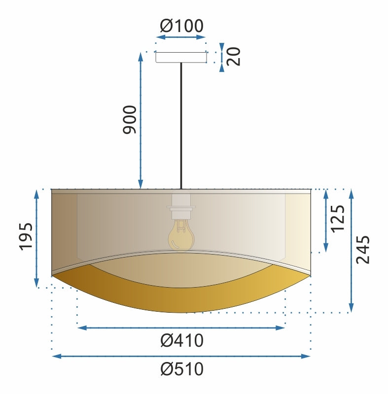 Lampa Wisząca 50cm APP970-1CP Beżowa  7