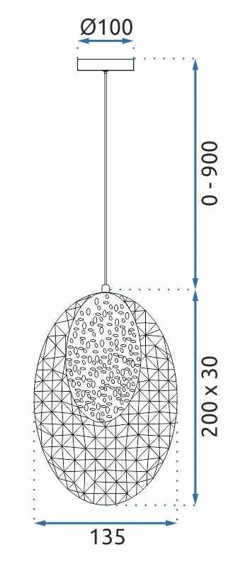 Lampa Wisząca Kryształowa Led G088-1cp Złota  7