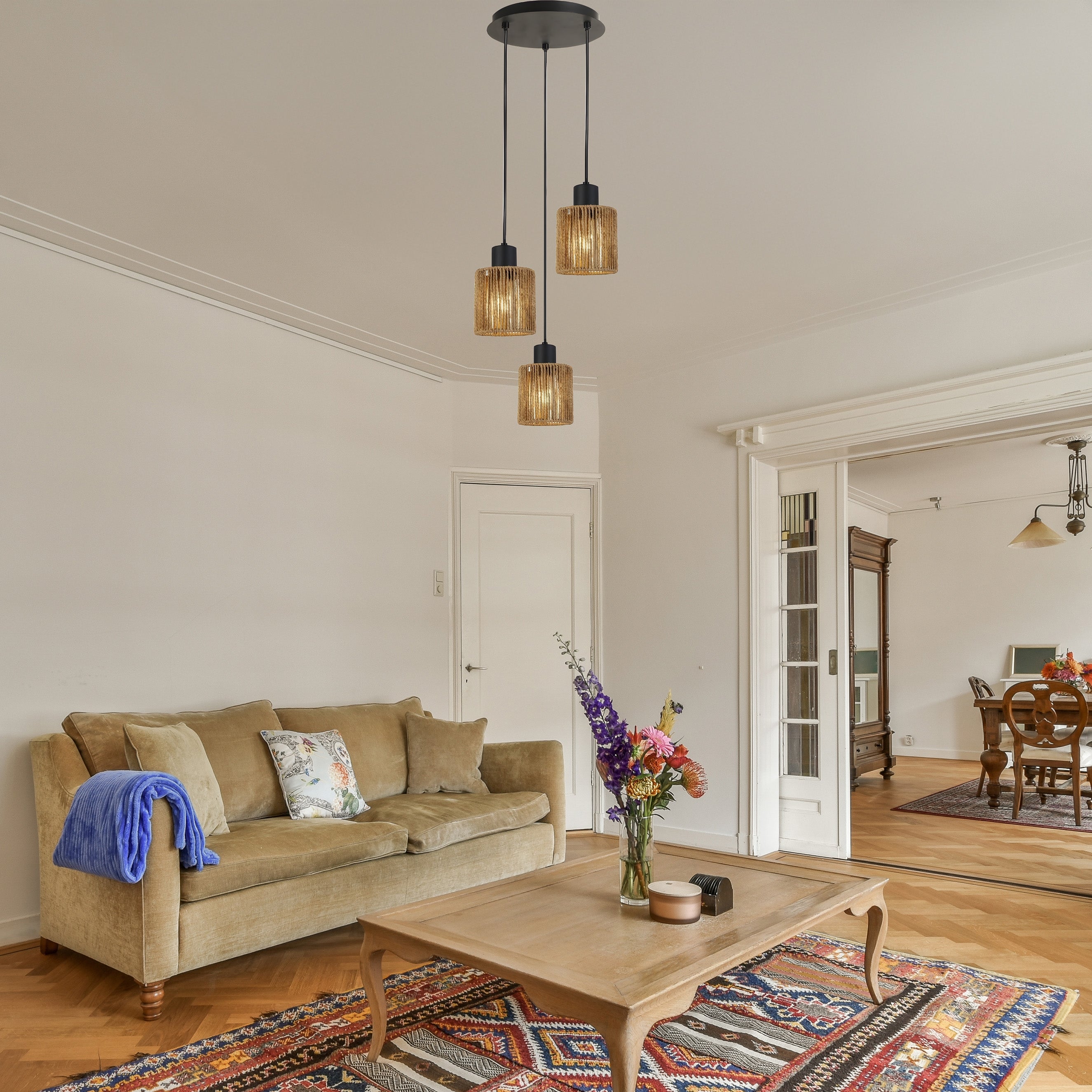 Lampa Sufitowa Wisząca APP1820-3CPR Nature Black  3