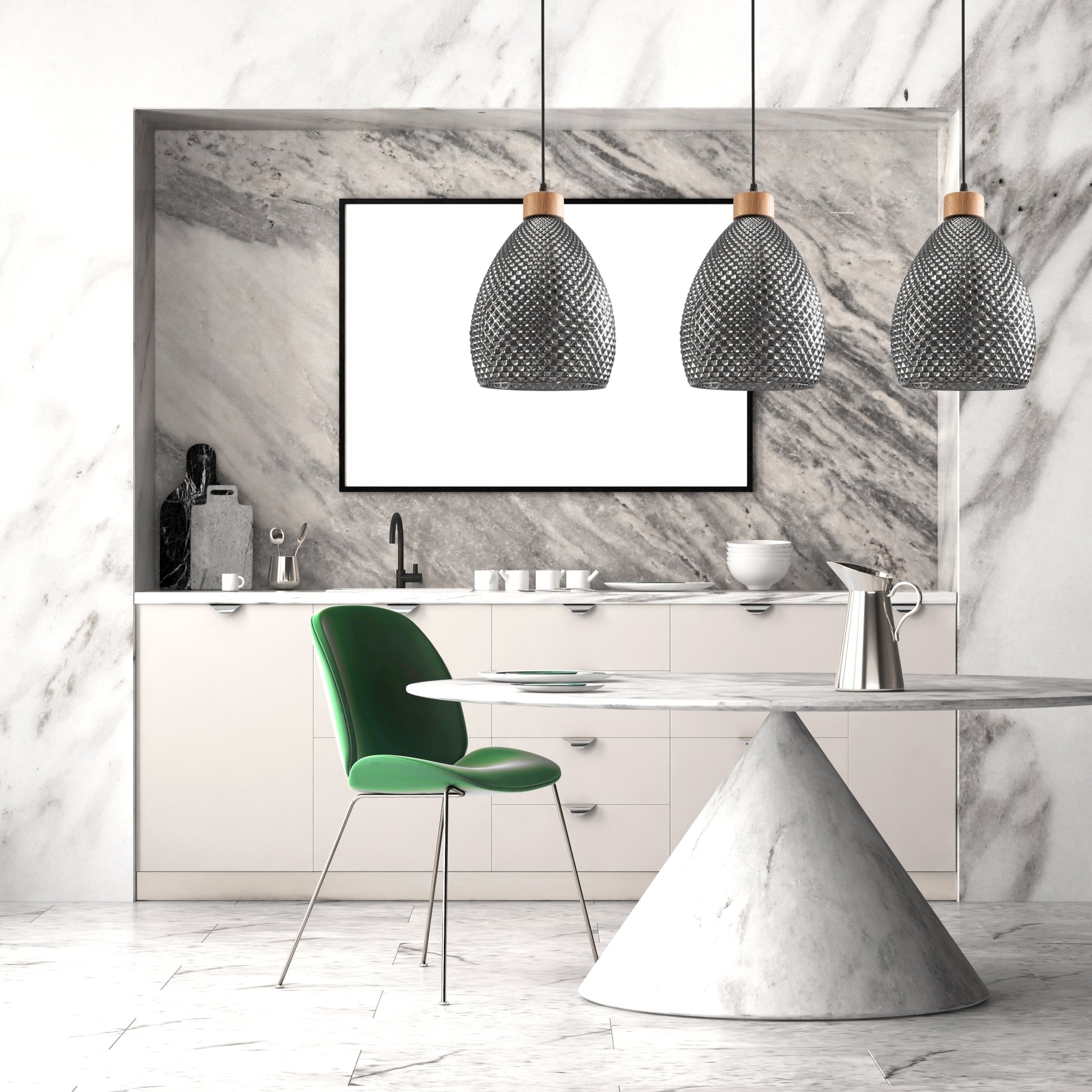 Lampa Sufitowa Szklana Retro APP897-1CP Czarna  10