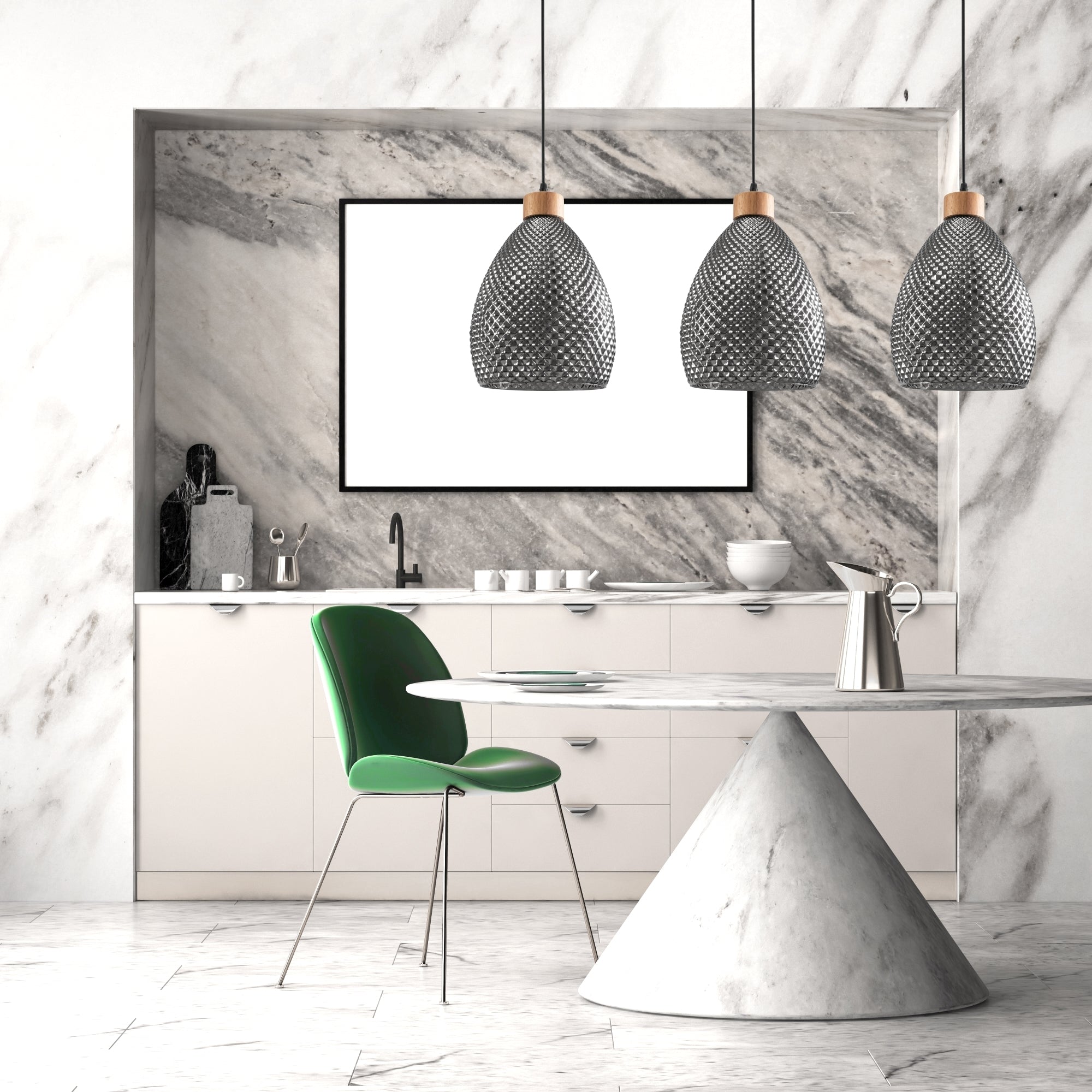 Lampa Sufitowa Szklana Retro APP897-1CP Czarna  10