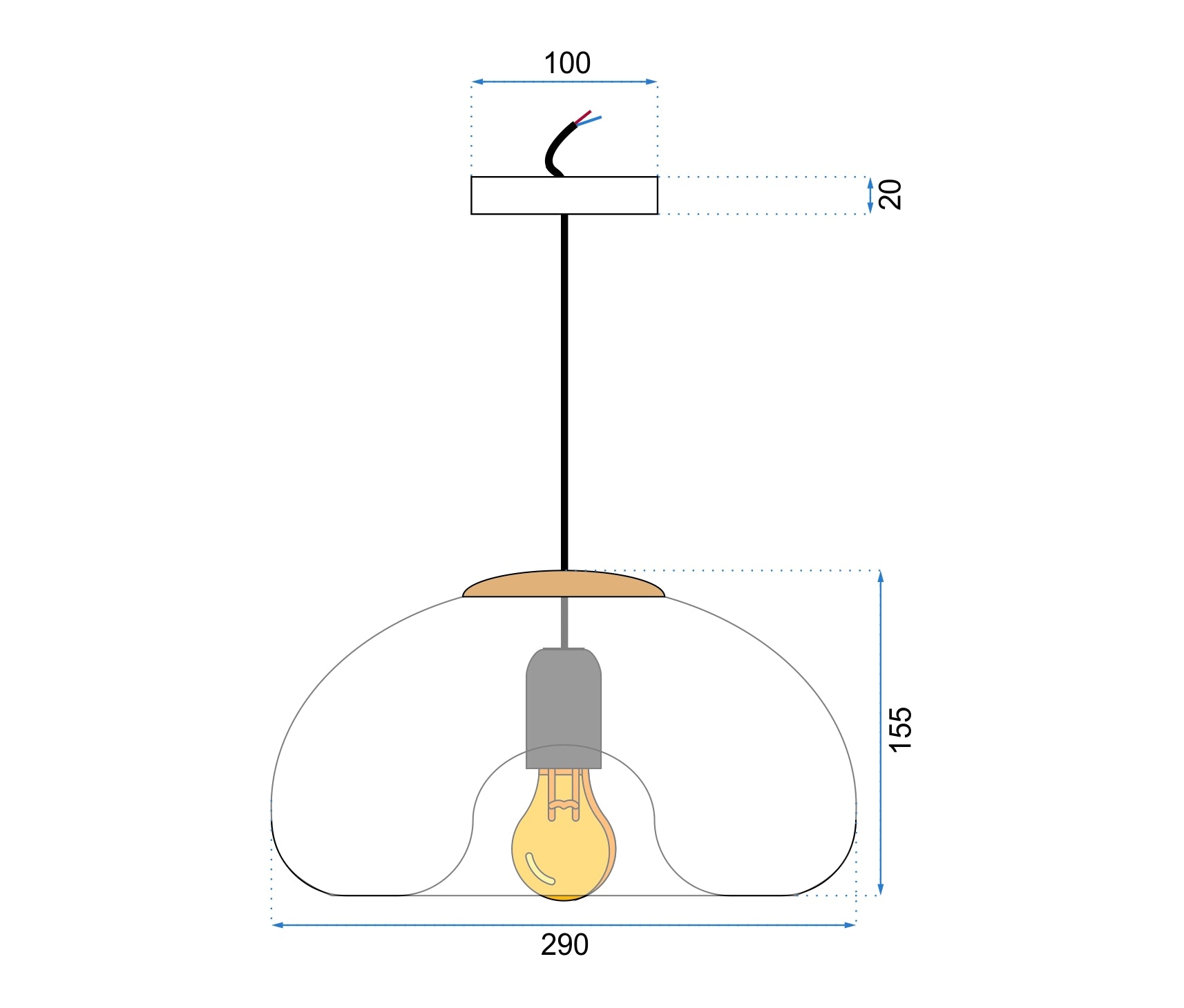 Lampa Sufitowa Wisząca Szklana Lustrzana APP323-1CP Złota  8