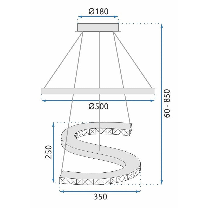 Lampa Kryształowa Wisząca Ring Led APP773-2CP  11