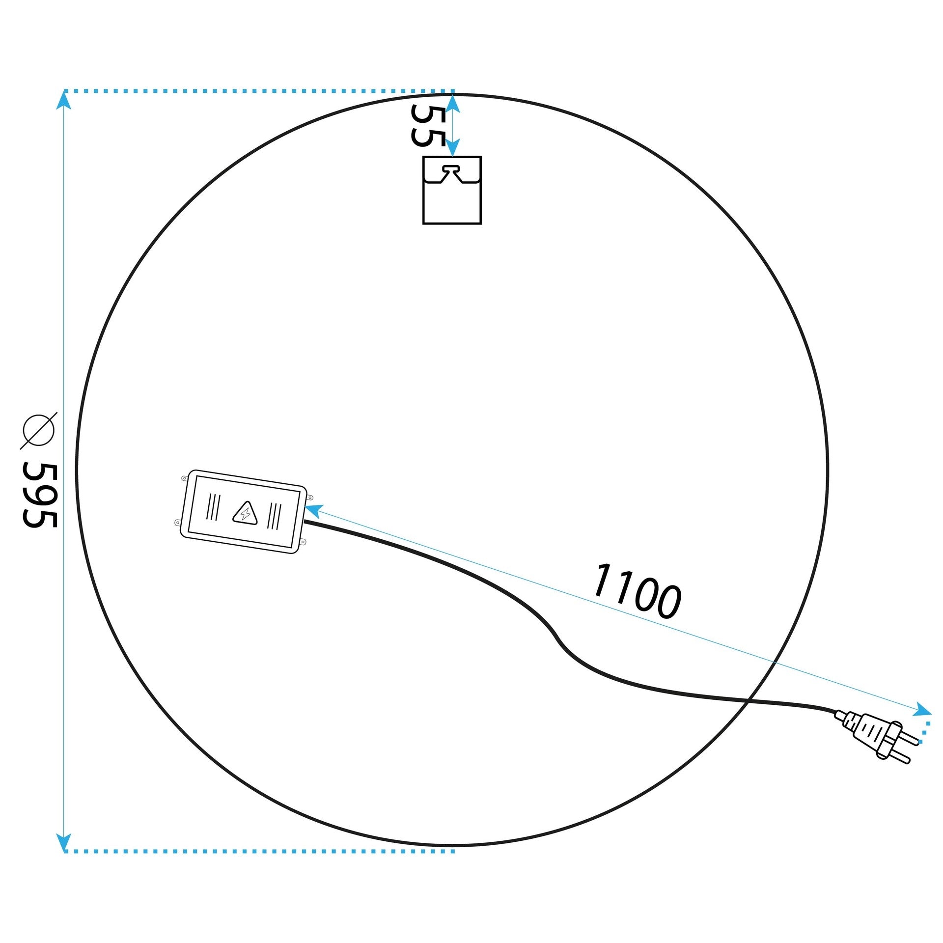 Lustro Ścienne Led 60cm H108  8