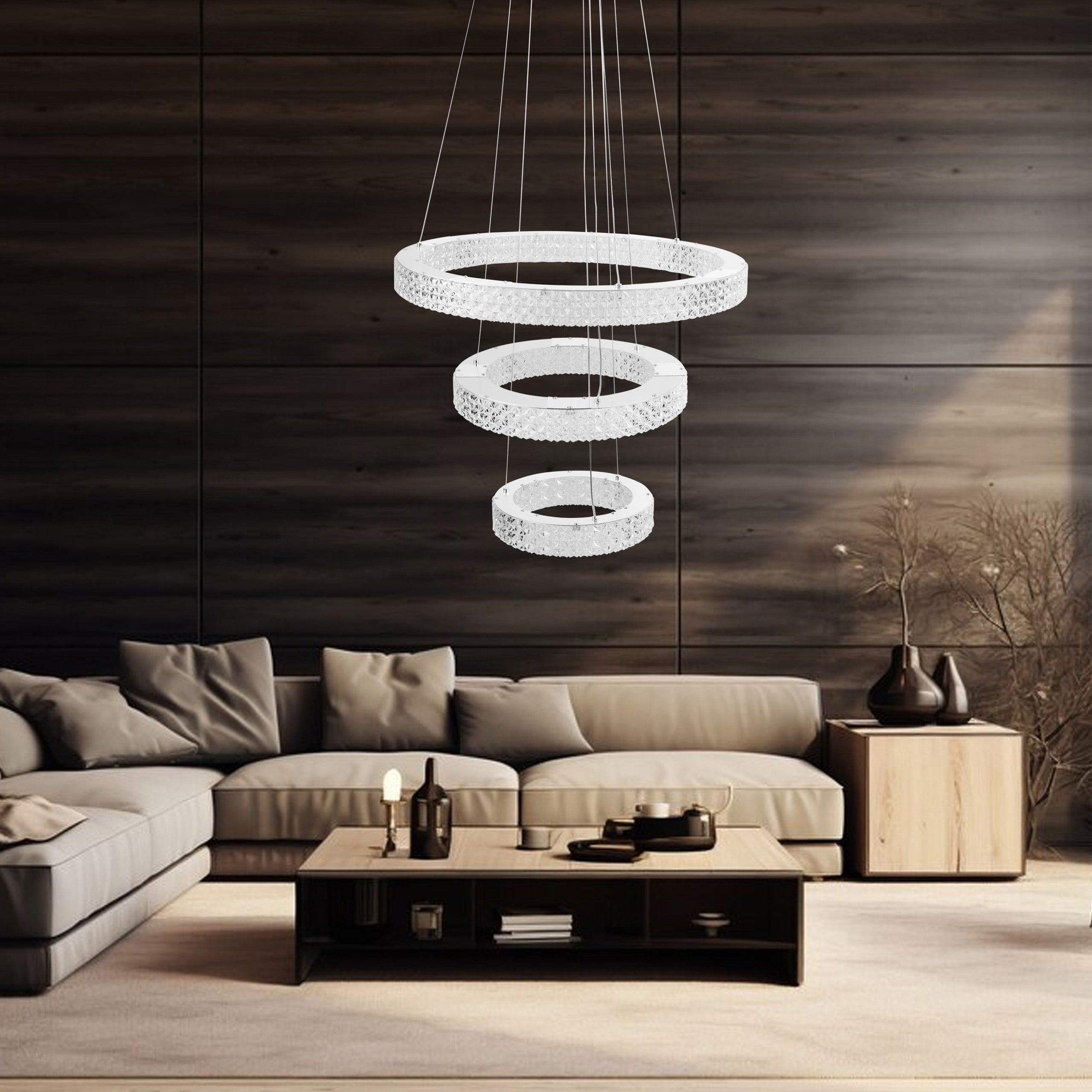 Lampa Wisząca Led Kryształowa Ms008-cp Chrom  2