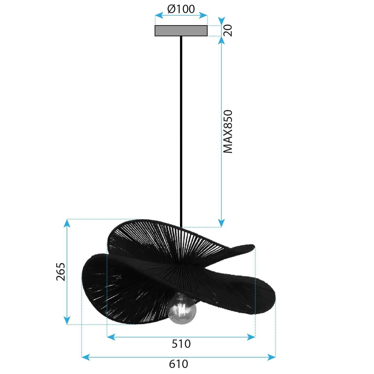 Lampa Sufitowa APP1833-1CP Black  4