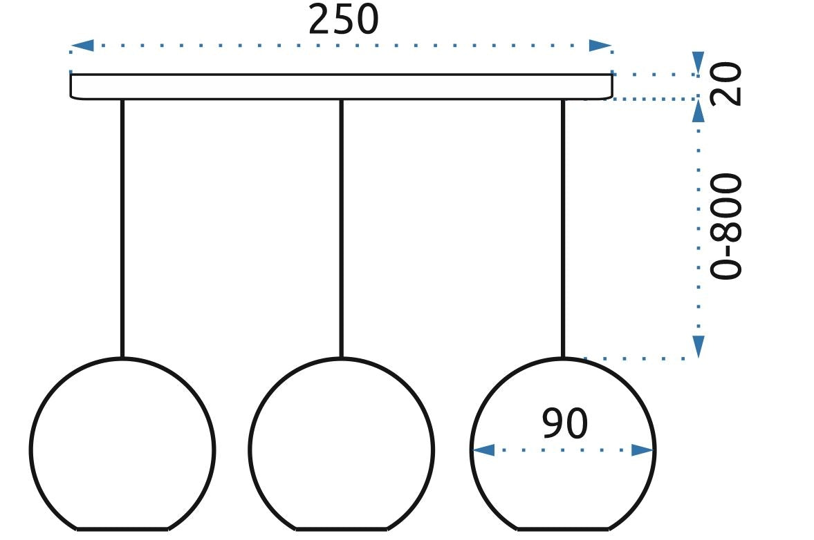 Lampa Sufitowa Kryształ APP588-3CPR Czarna  9