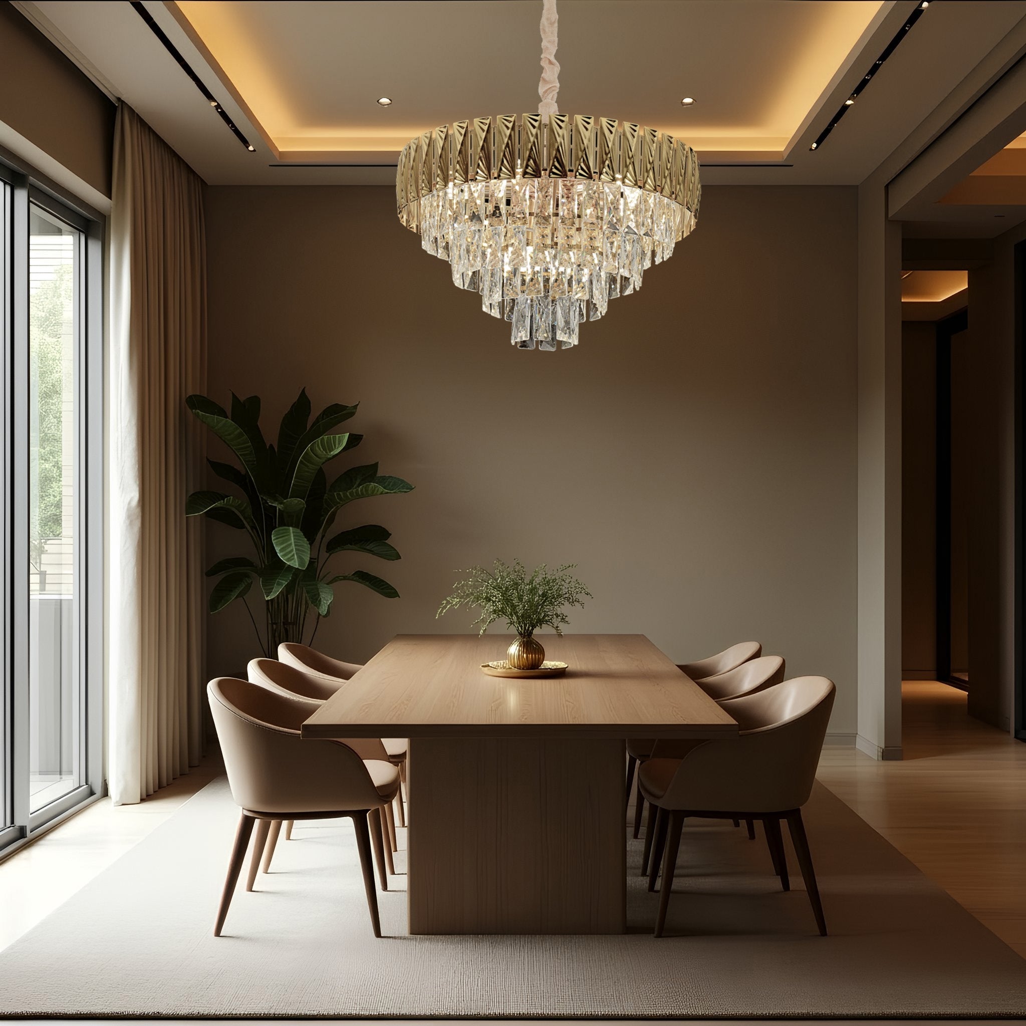 Lampa Wisząca Z Kryształami G060-cp 60cm  4