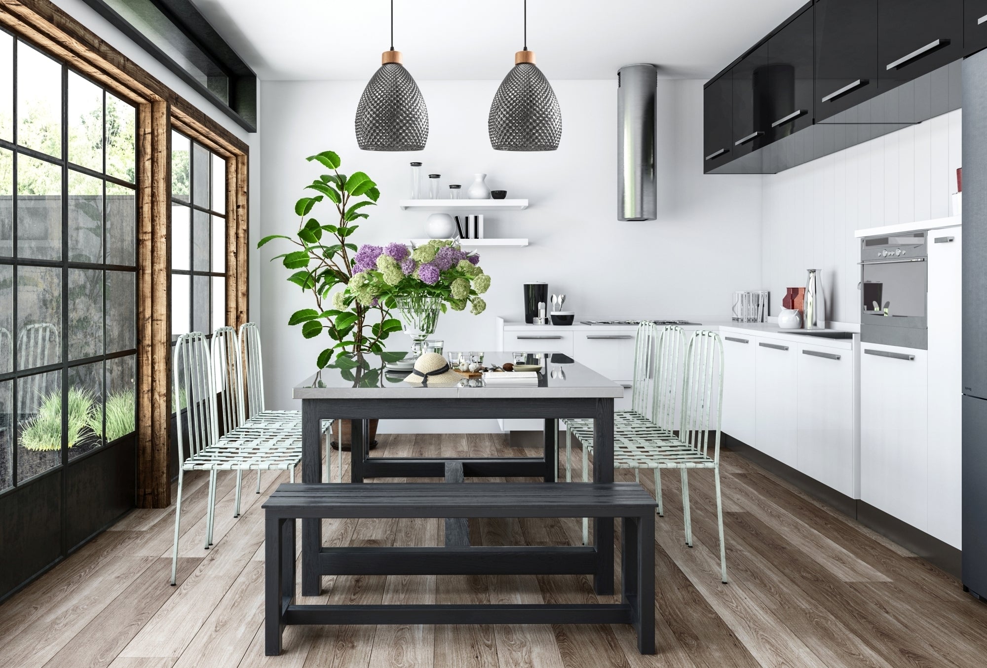 Lampa Sufitowa Szklana Retro APP897-1CP Czarna  8