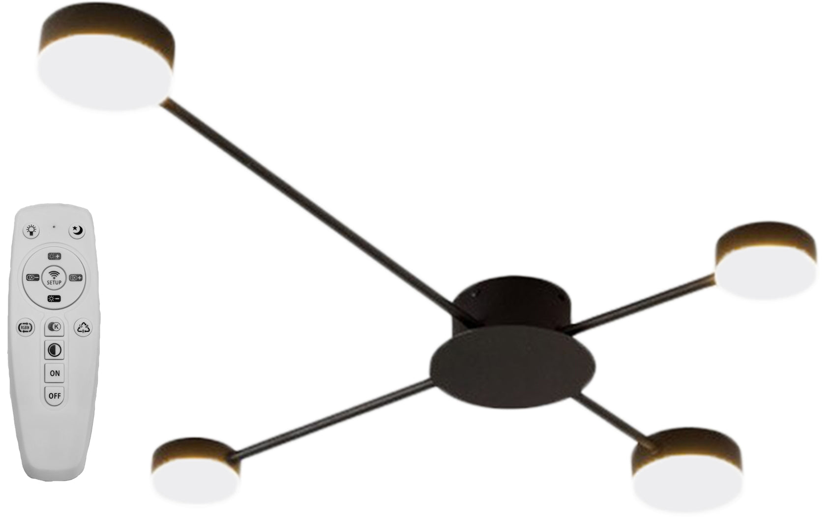 Lampa Sufitowa 4-ramienna Led APP519-4C Czarna  1