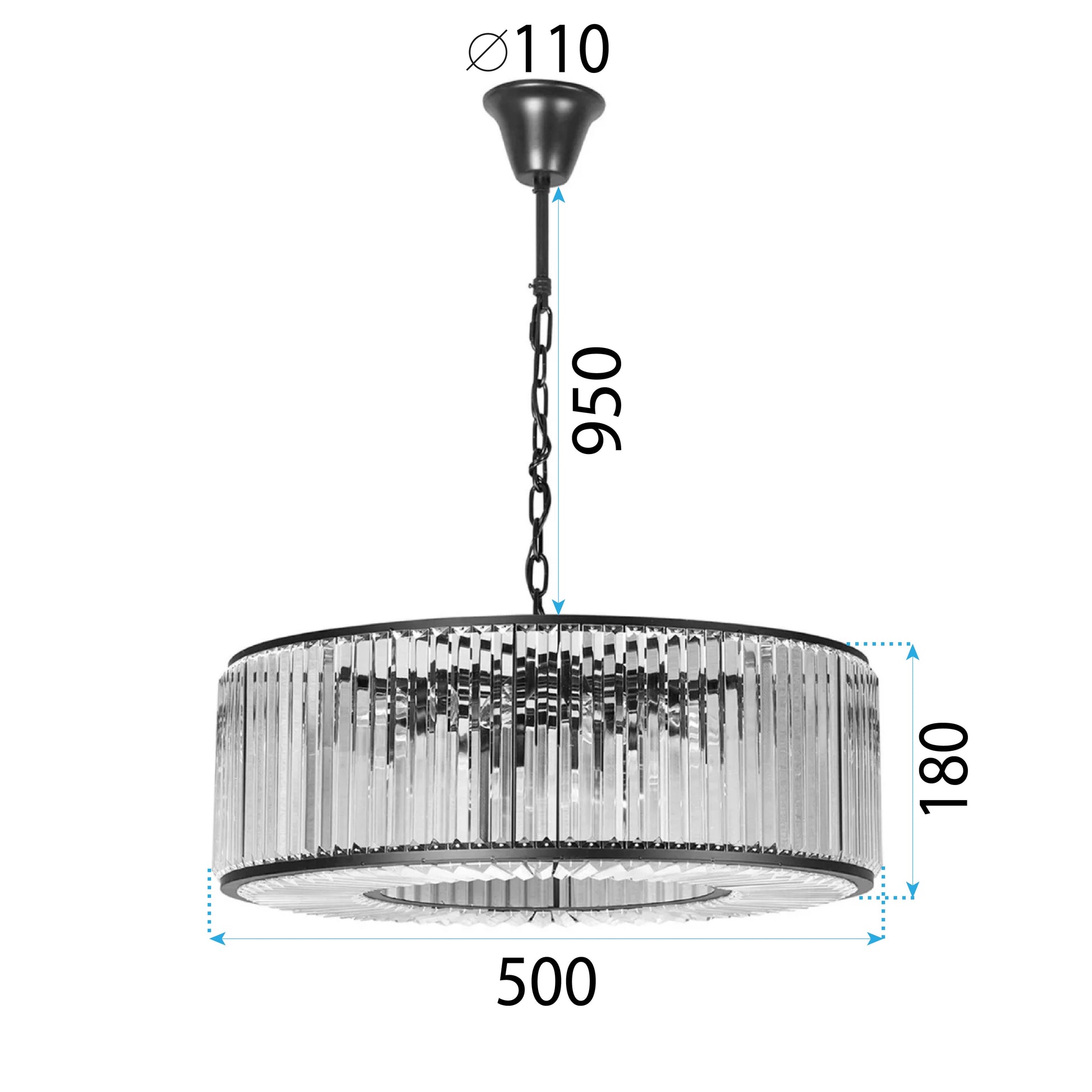 Lampa Kryształowa Wisząca APP1651-6CP Black  6