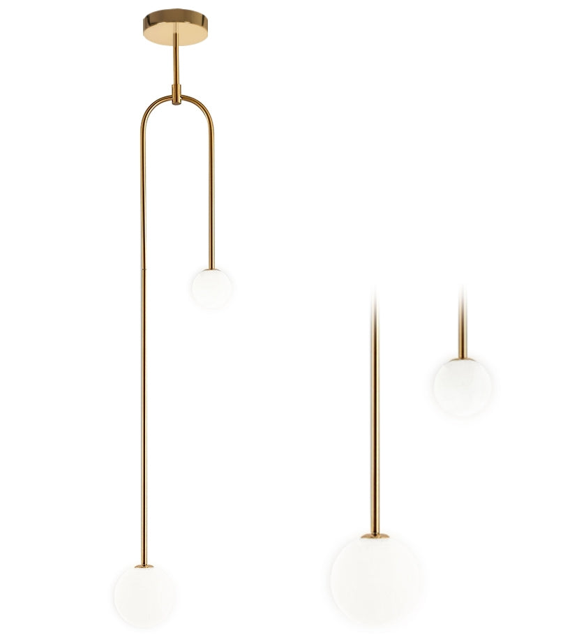 Lampa Sufitowa Wisząca Szklane Kule APP964-2CP Złota  1