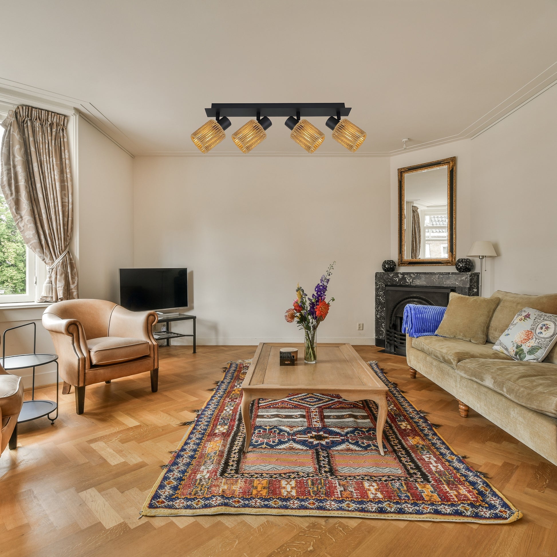 Lampa Sufitowa Wisząca APP1825-4W Nature Black  3