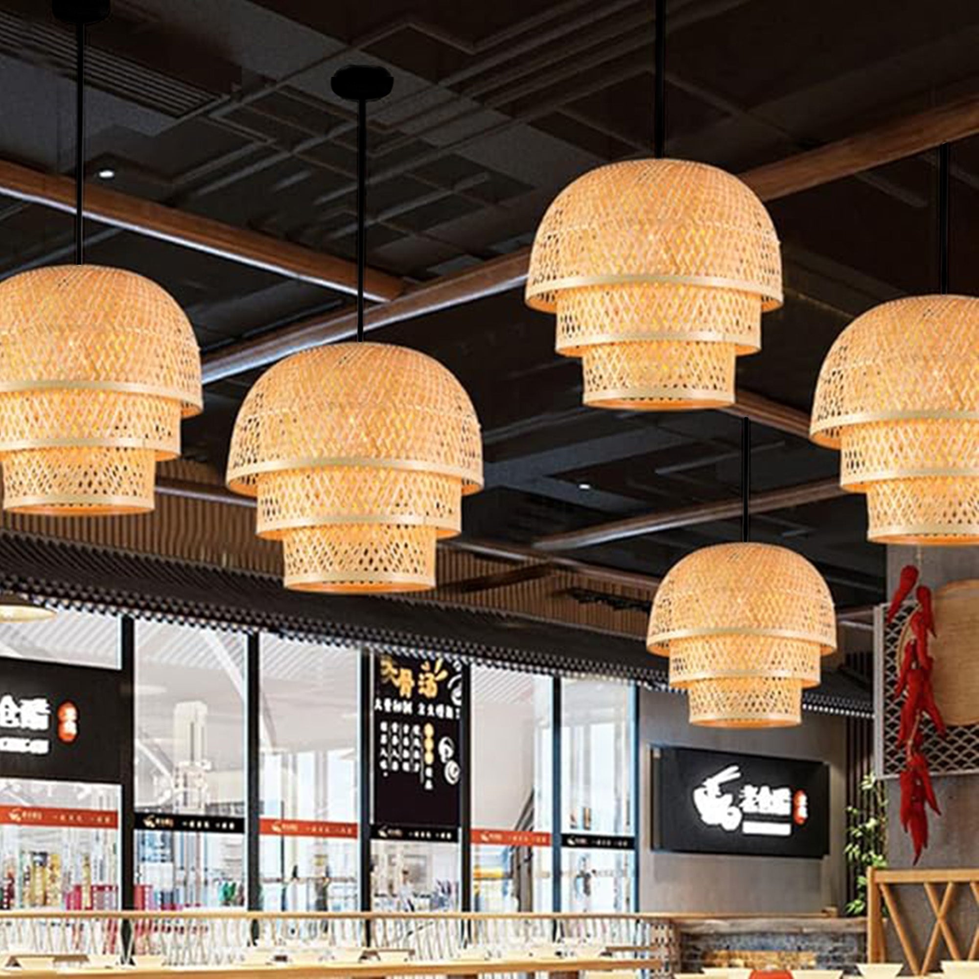 Lampa Wisząca Bambusowa APP1629-1CP  6