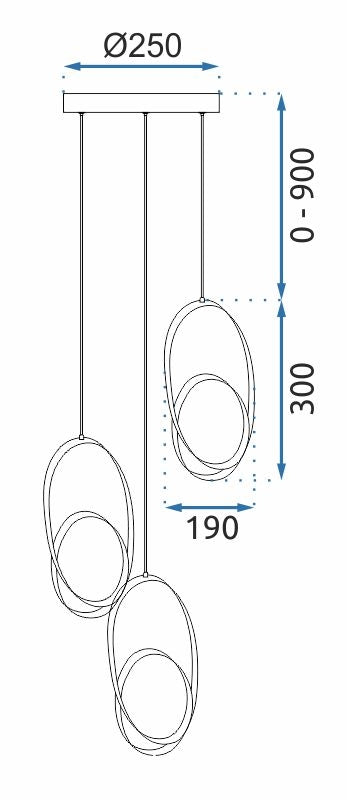 Lampa Wisząca Led G082-3cpr Złota  9