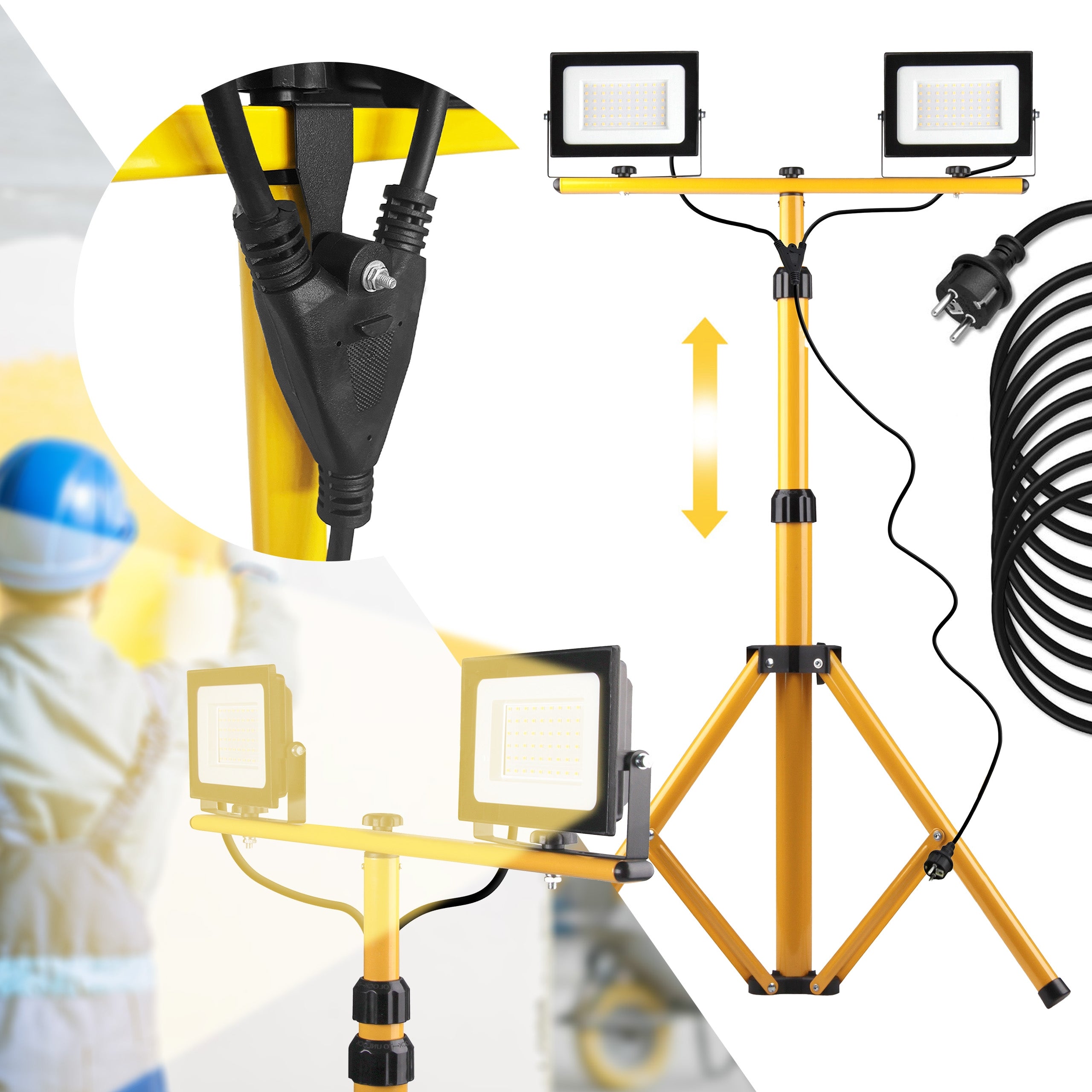 Halogen Led Budowlany Na Statywie Rsl005-2x50n  1