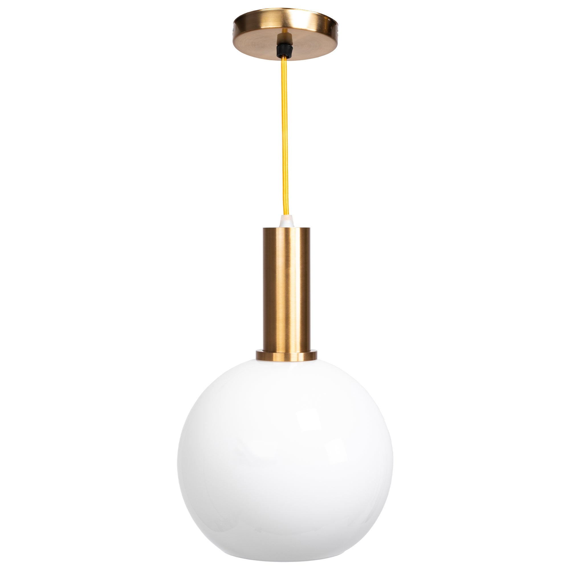 Lampa Wisząca Szklana Kula Mleczna APP666-1CP Złota  1