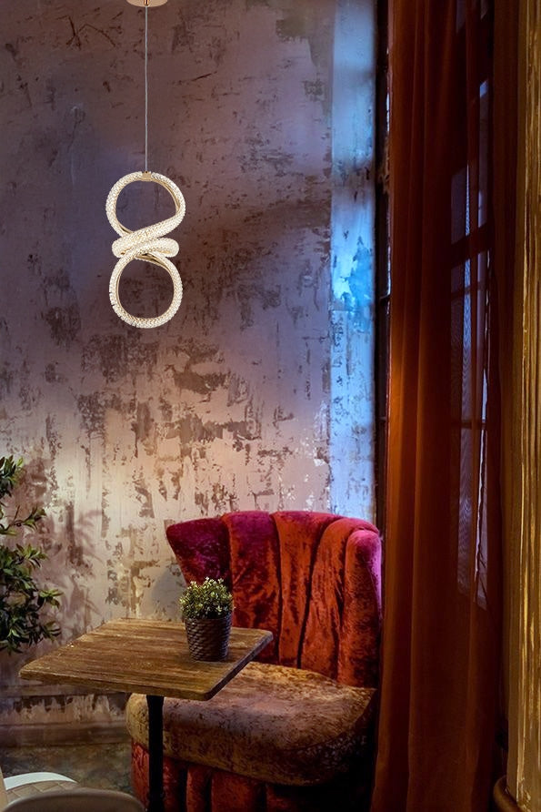 Lampa Wisząca Kryształowa Spirala Led G070-cp Złota  2