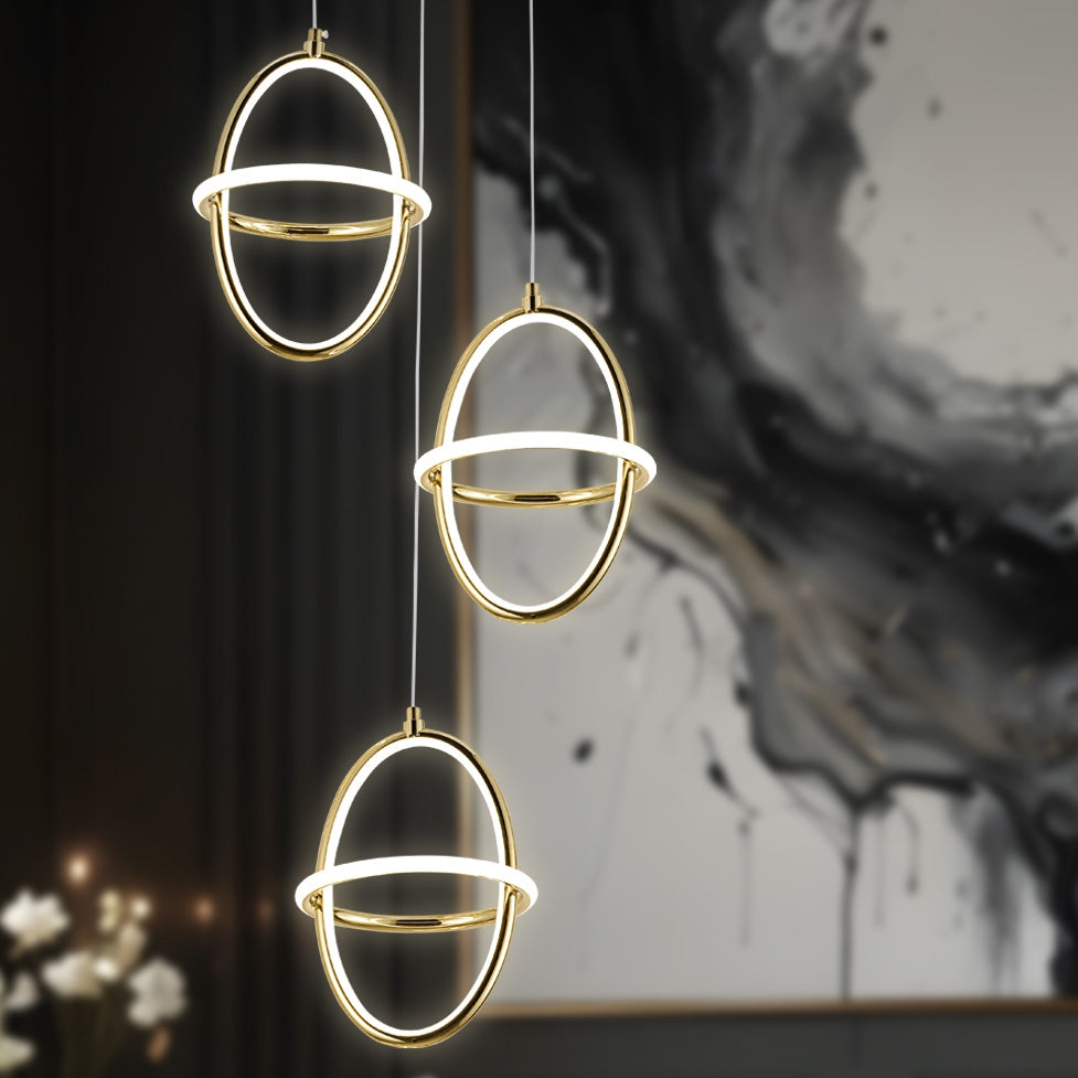 Lampa Wisząca Led G064-3cpr Złota  2