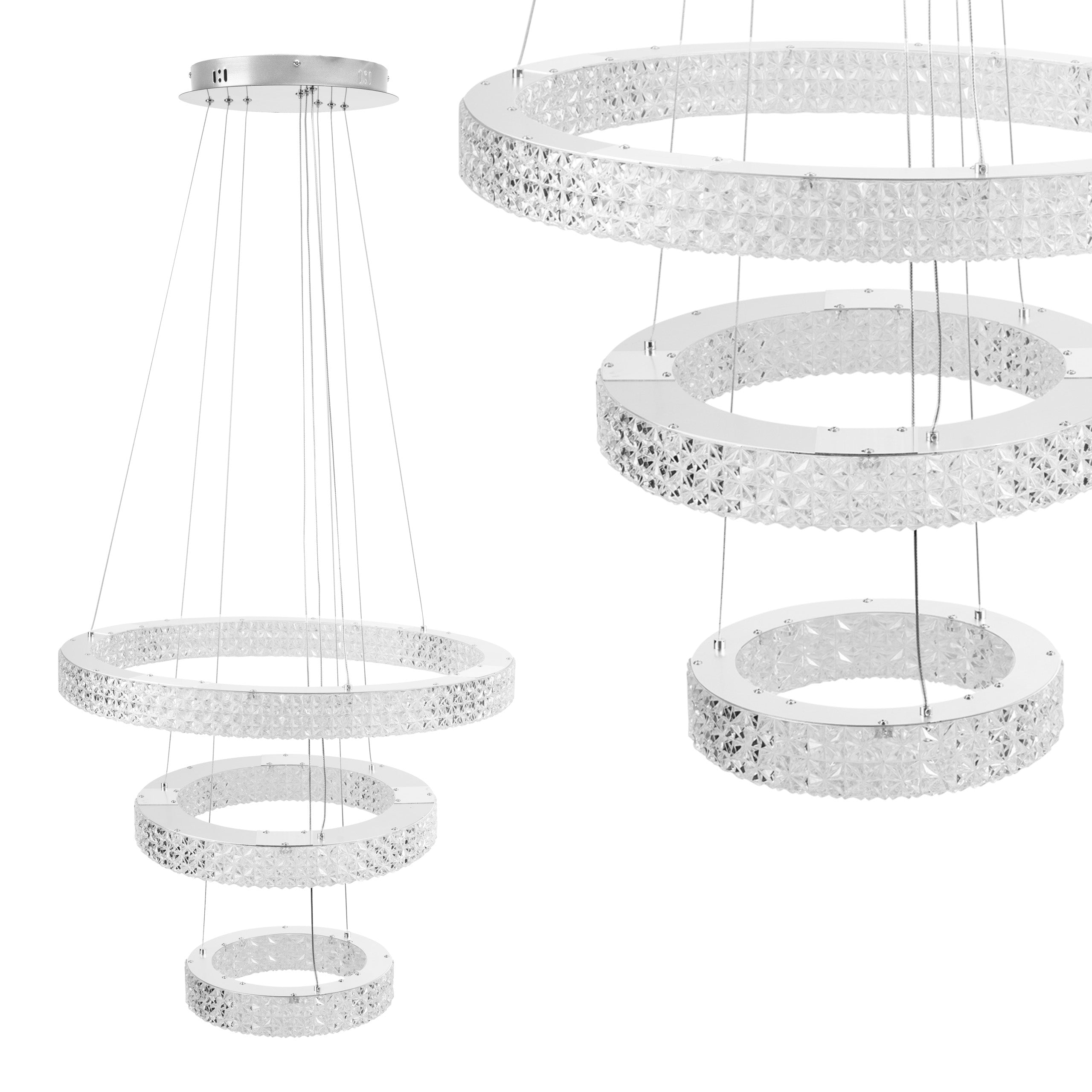 Lampa Wisząca Led Kryształowa Ms008-cp Chrom  1