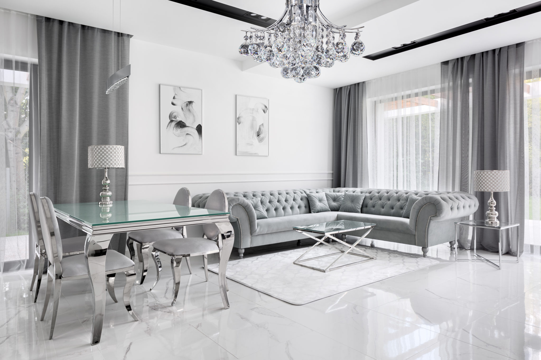 Lampa Sufitowa Kryształowa APP784-3C  2